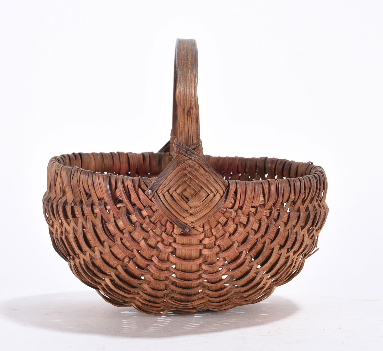 Antique Oak Split Basket: 7" Antique Oak Split Basket