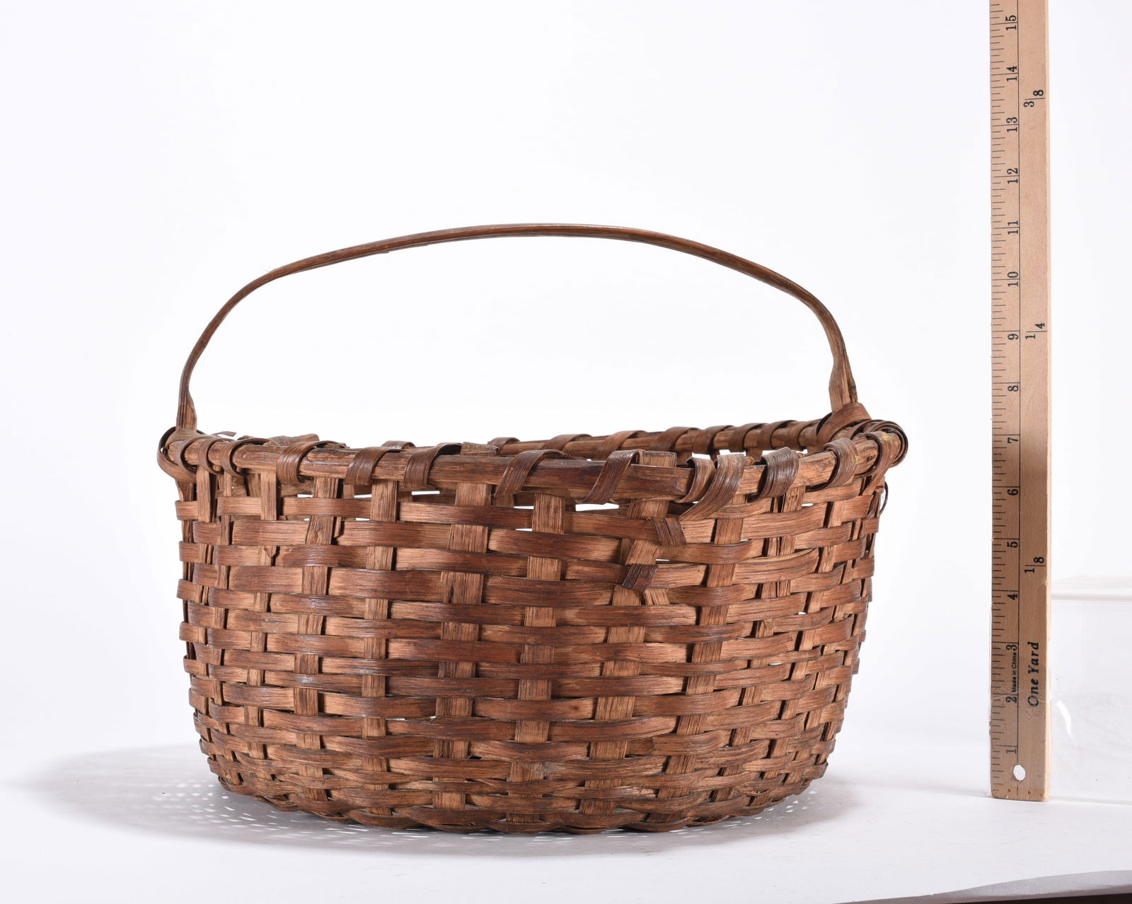 Antique Oak Split Basket - 2