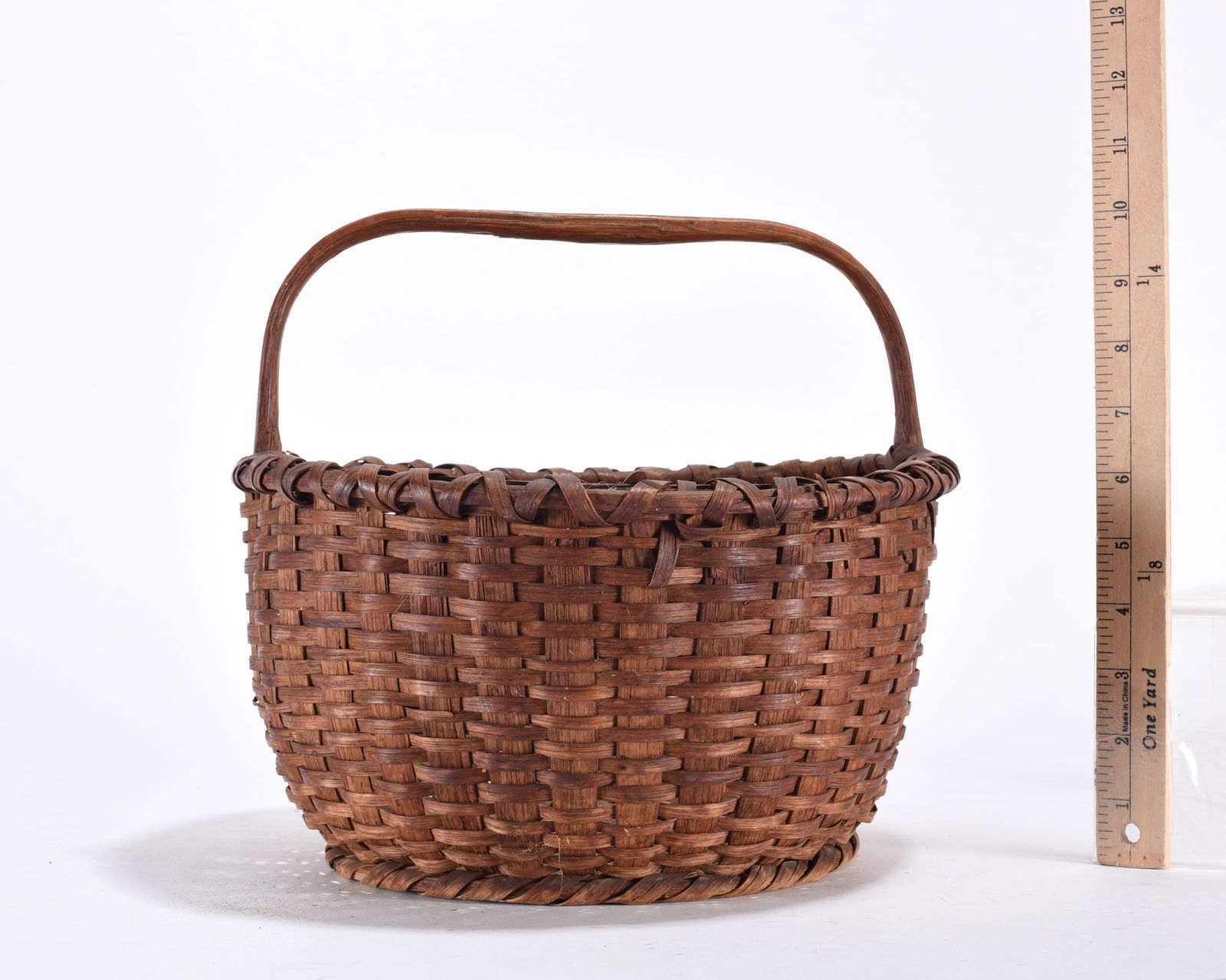 Antique Oak Split Basket - 2