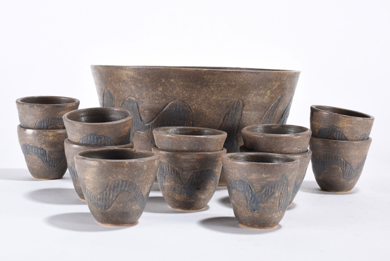 North Carolina Pottery Punch Bowl Set: North Carolina Pottery Punch Bowl Set