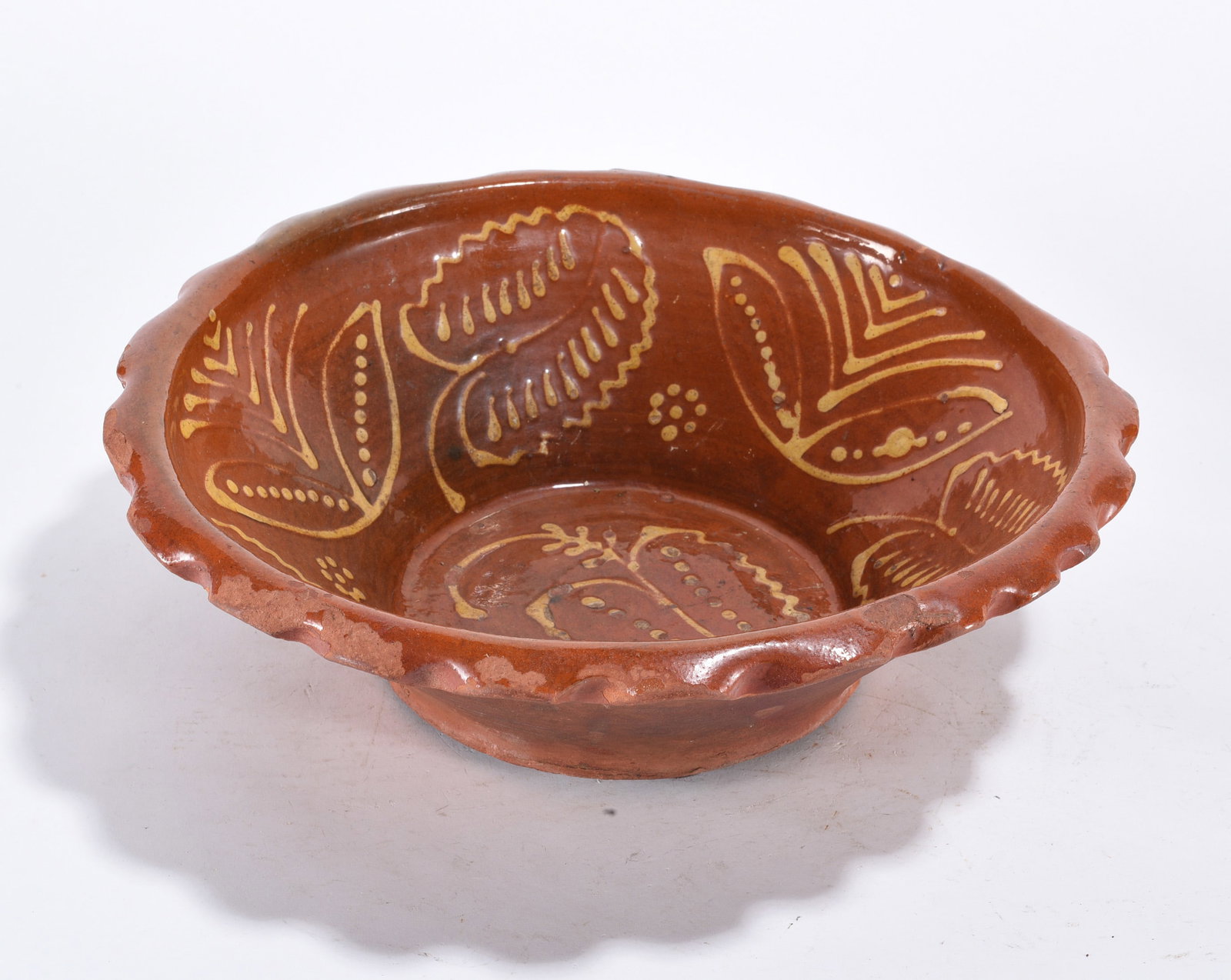 New England Slip Decorated Bowl ca. 1860: New England Slip Decorated Bowl ca. 1860