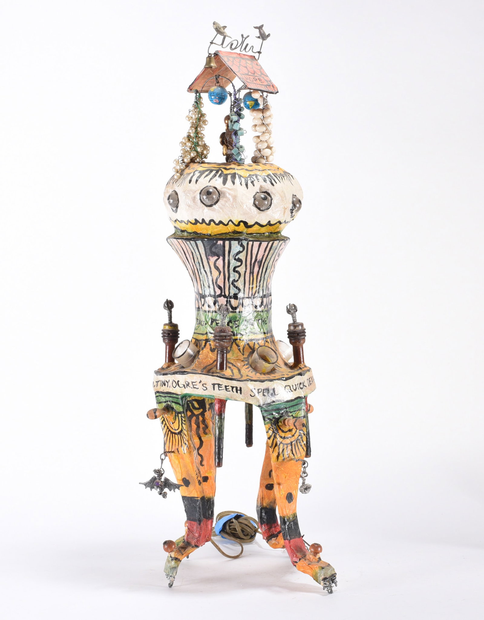 John D Richards Folk Art Lamp: John D Richards Folk Art Lamp