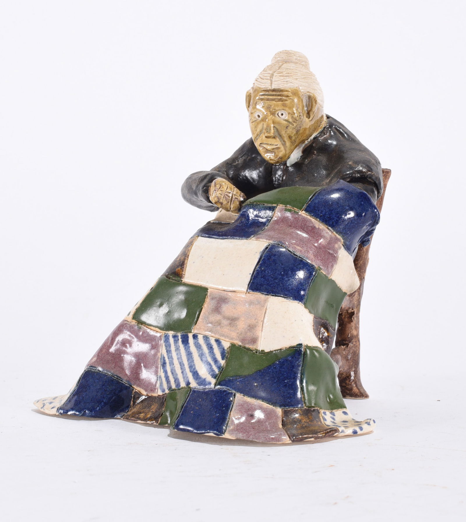 Jim Havner Pottery Figural Quilt Maker: Jim Havner Pottery Figural Quilt Maker