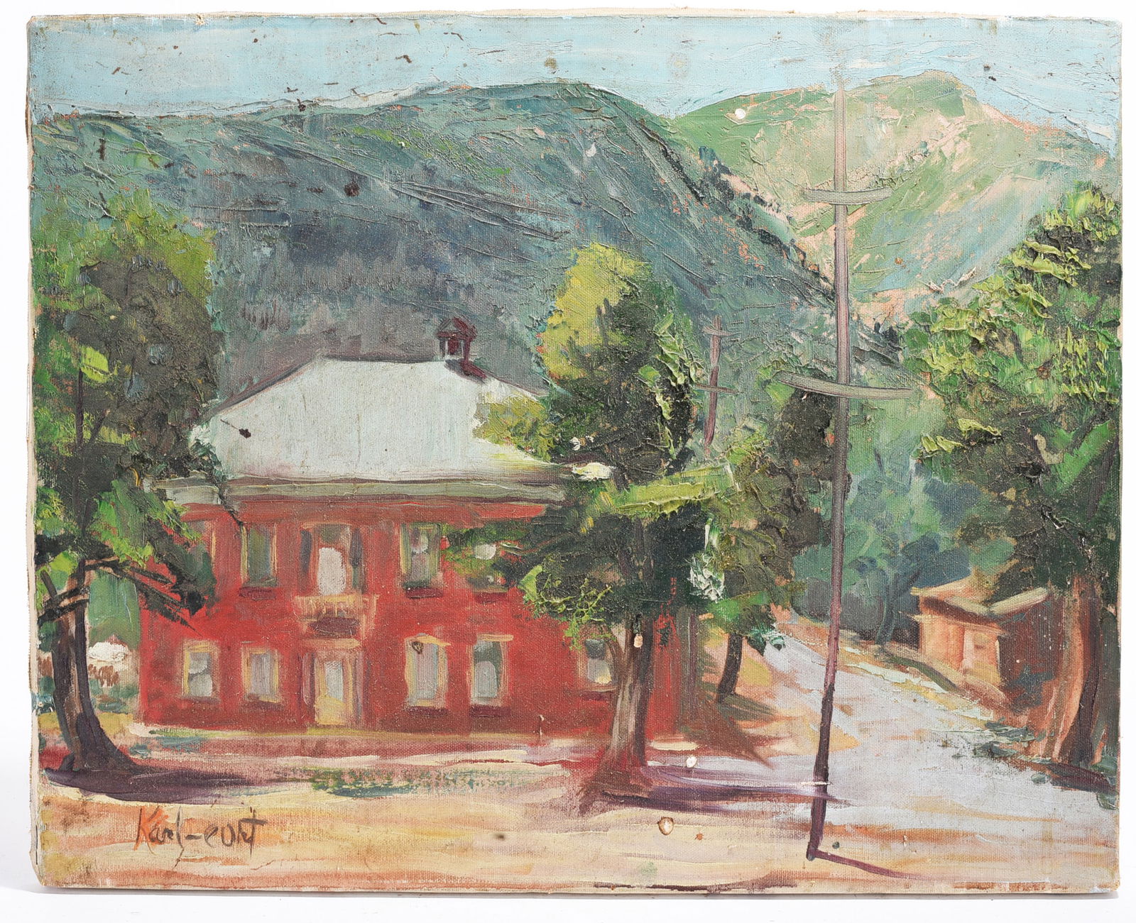Oil Painting on Canvas ca. 1950: Oil Painting on Canvas ca. 1950