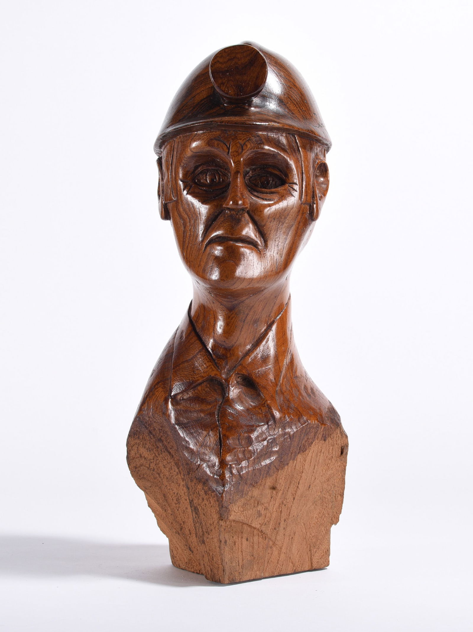 Wood Carving of Coal Miner ca. 1950: Wood Carving of Coal Miner ca. 1950