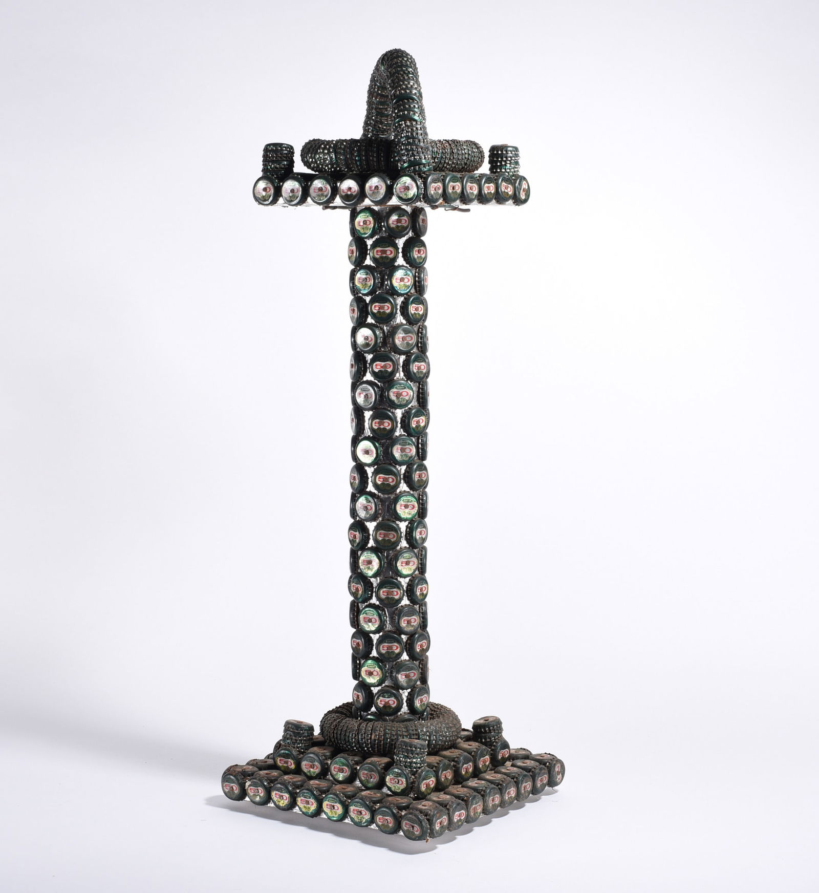 Folk Art Bottle Cap Ashetray: Folk Art Bottle Cap Ashetray