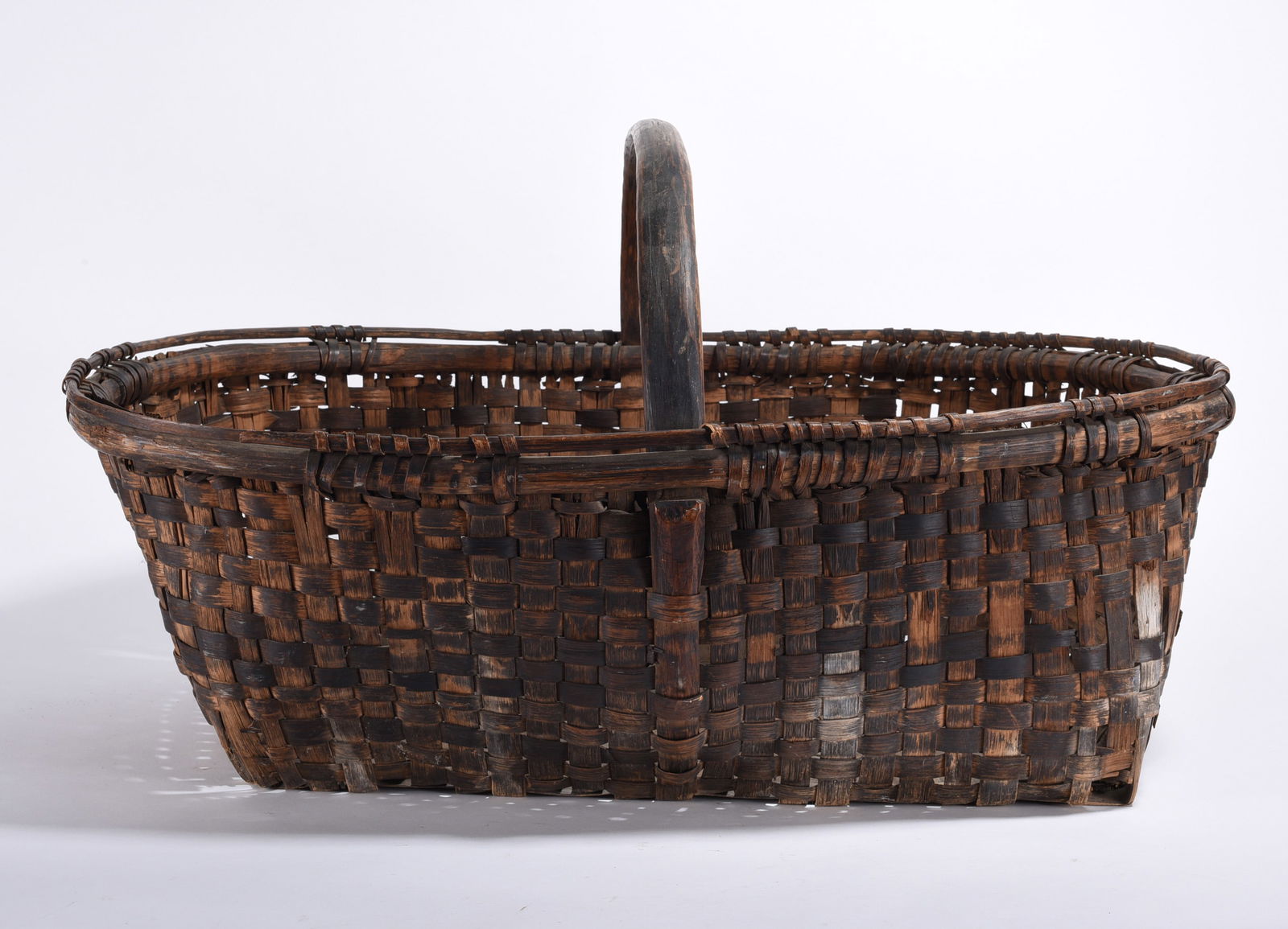 Large Oak Split Basket ca. 1900: Large Oak Split Basket ca. 1900