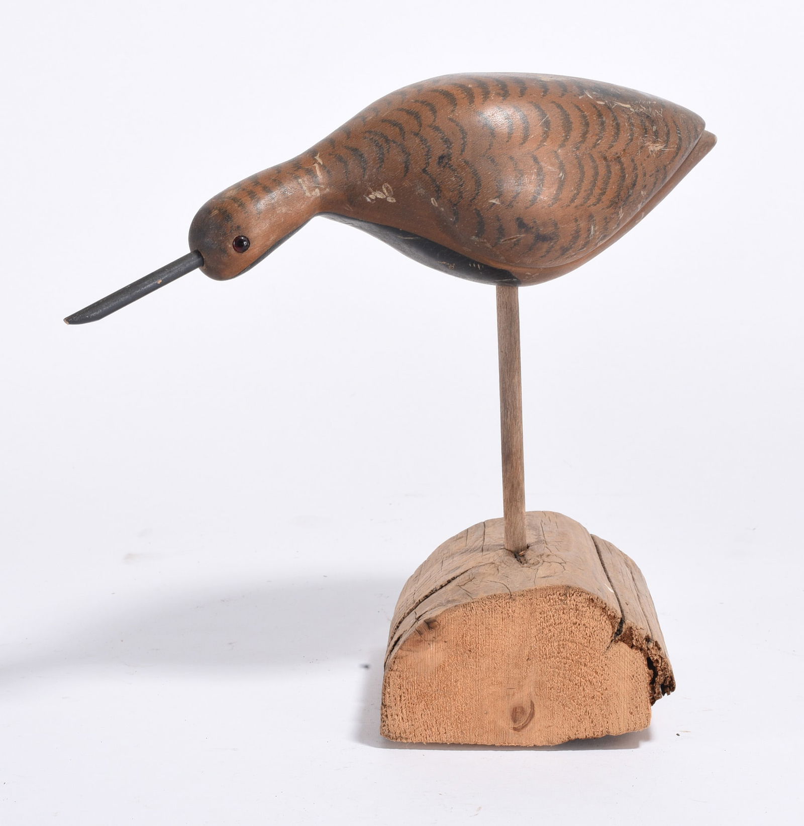 Carved Wooden Shorebird: Carved Wooden Shorebird