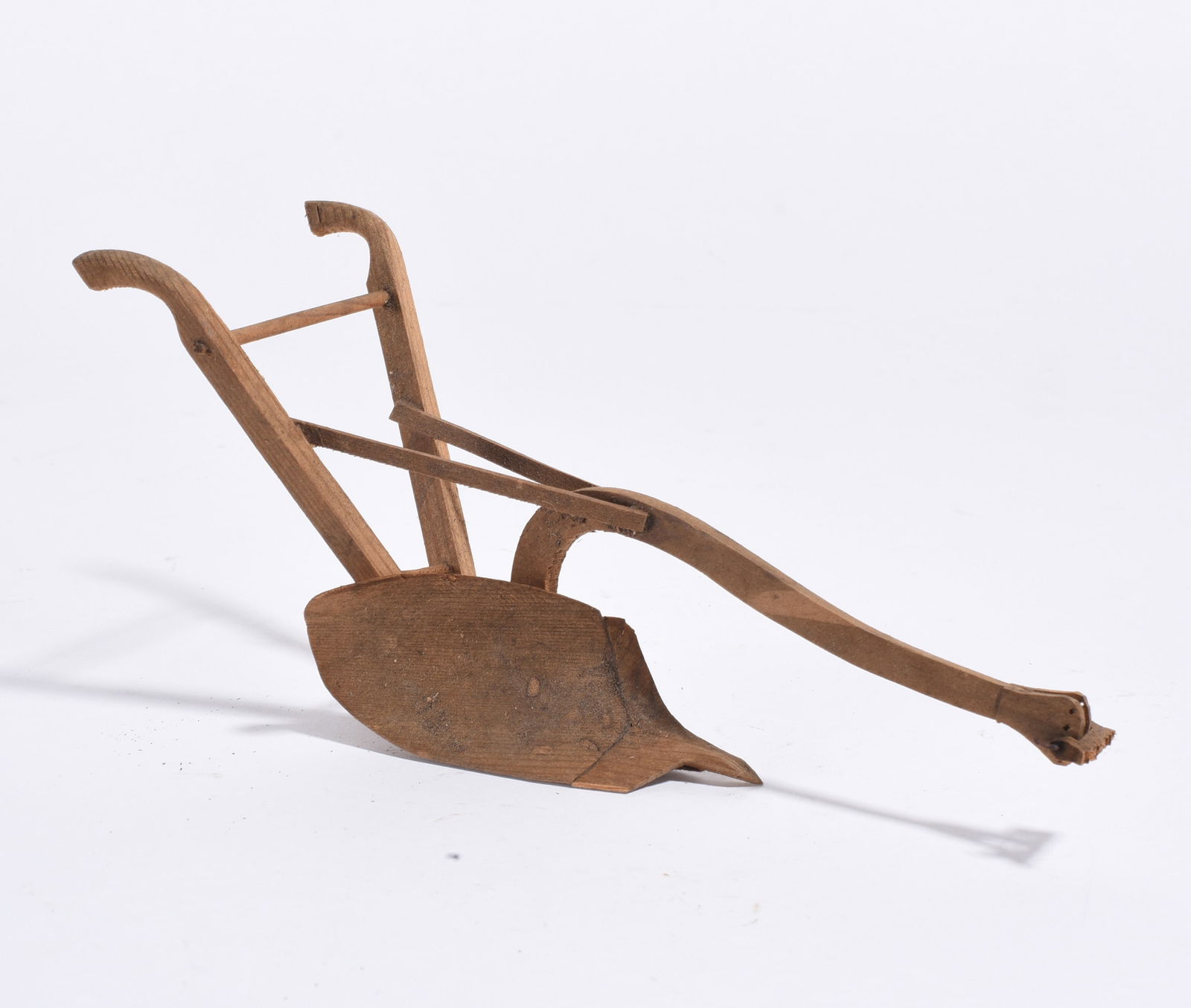 Small Folk Art Wooden Plow: Small Folk Art Wooden Plow