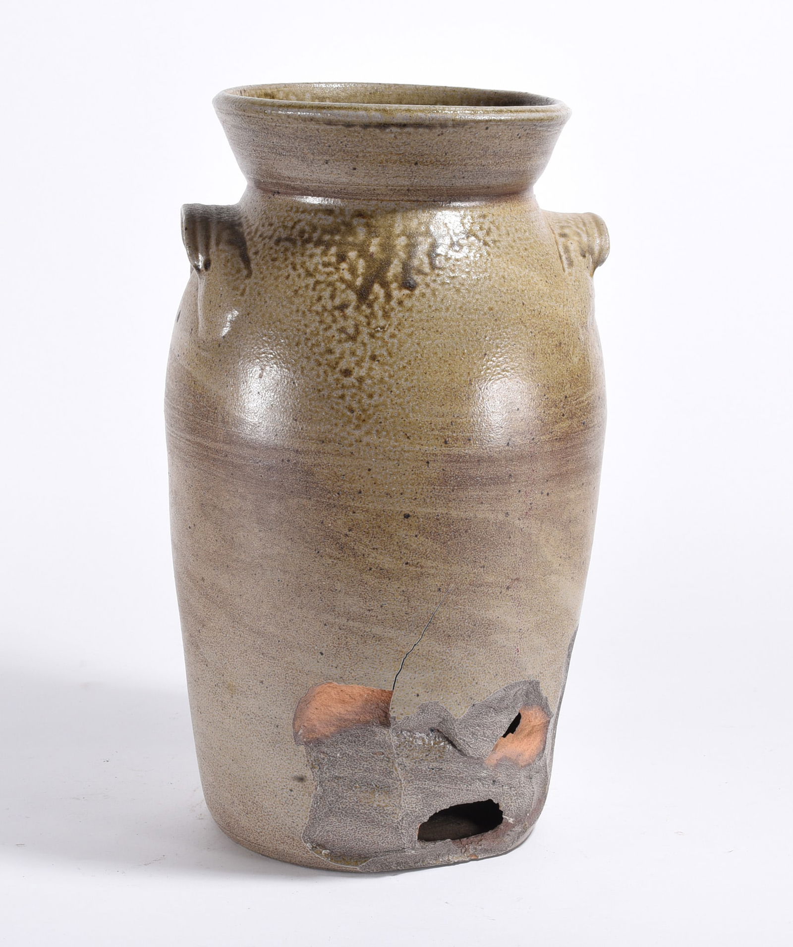 Rare Stamp ML Owen Salt Glaze Churn: Rare Stamp ML Owen Salt Glaze Churn