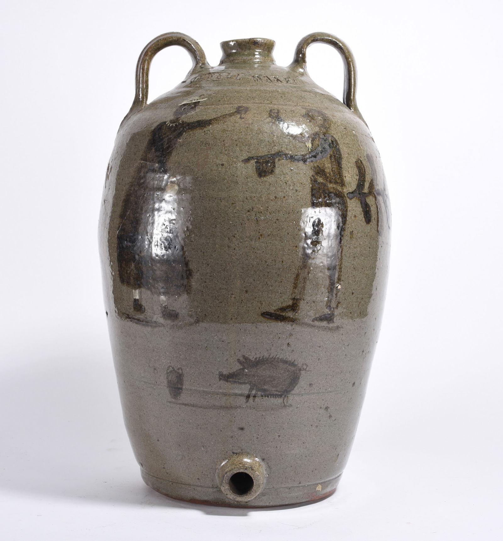 Matthew Hewell Slip Decorated Water Cooler Edgefield Style: Matthew Hewell Slip Decorated Water Cooler Edgefield Style