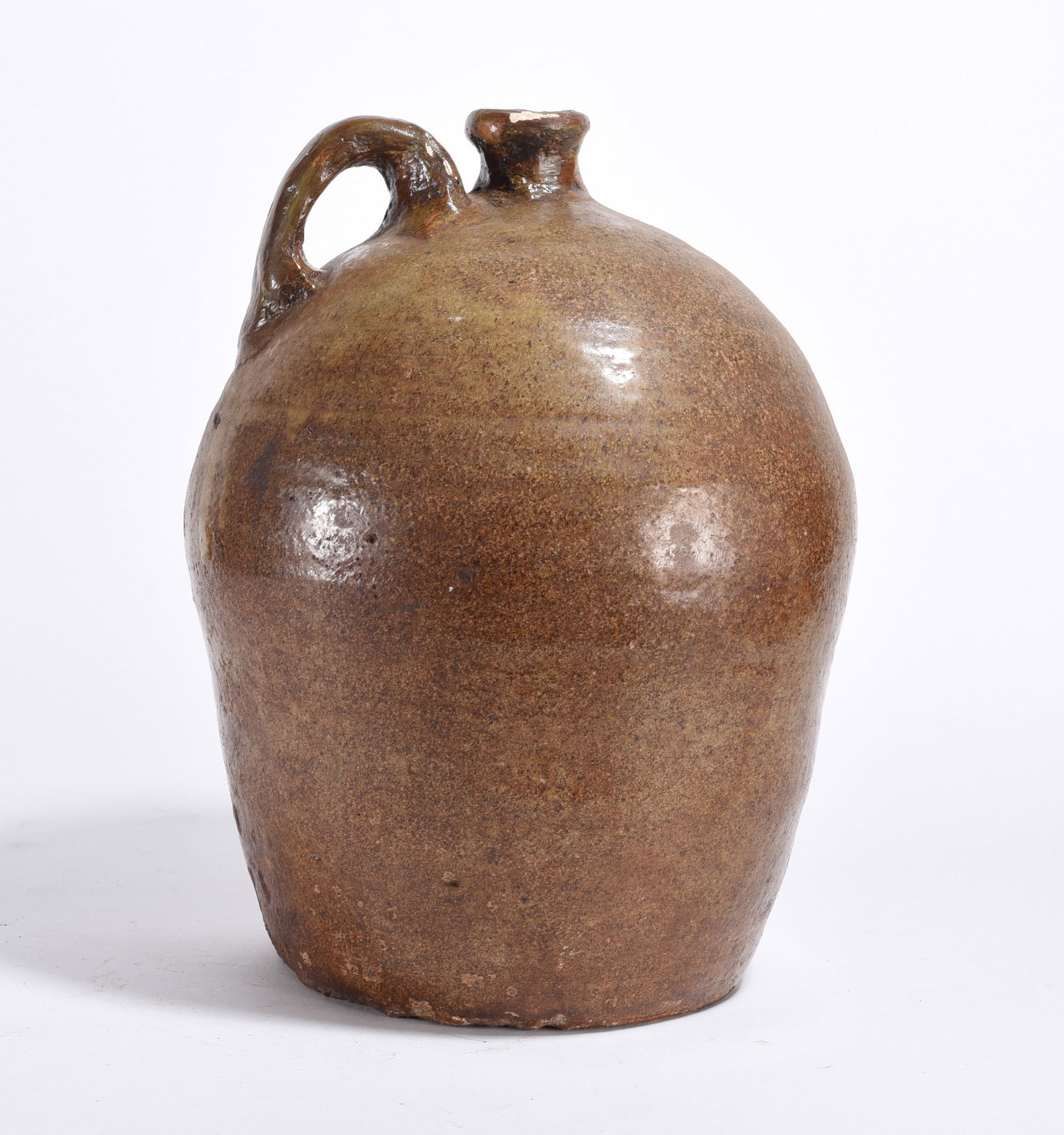 Edgefield SC Pottery Jug ca. 1850 (RESTORED HANDLE LIP) (1 of 5)