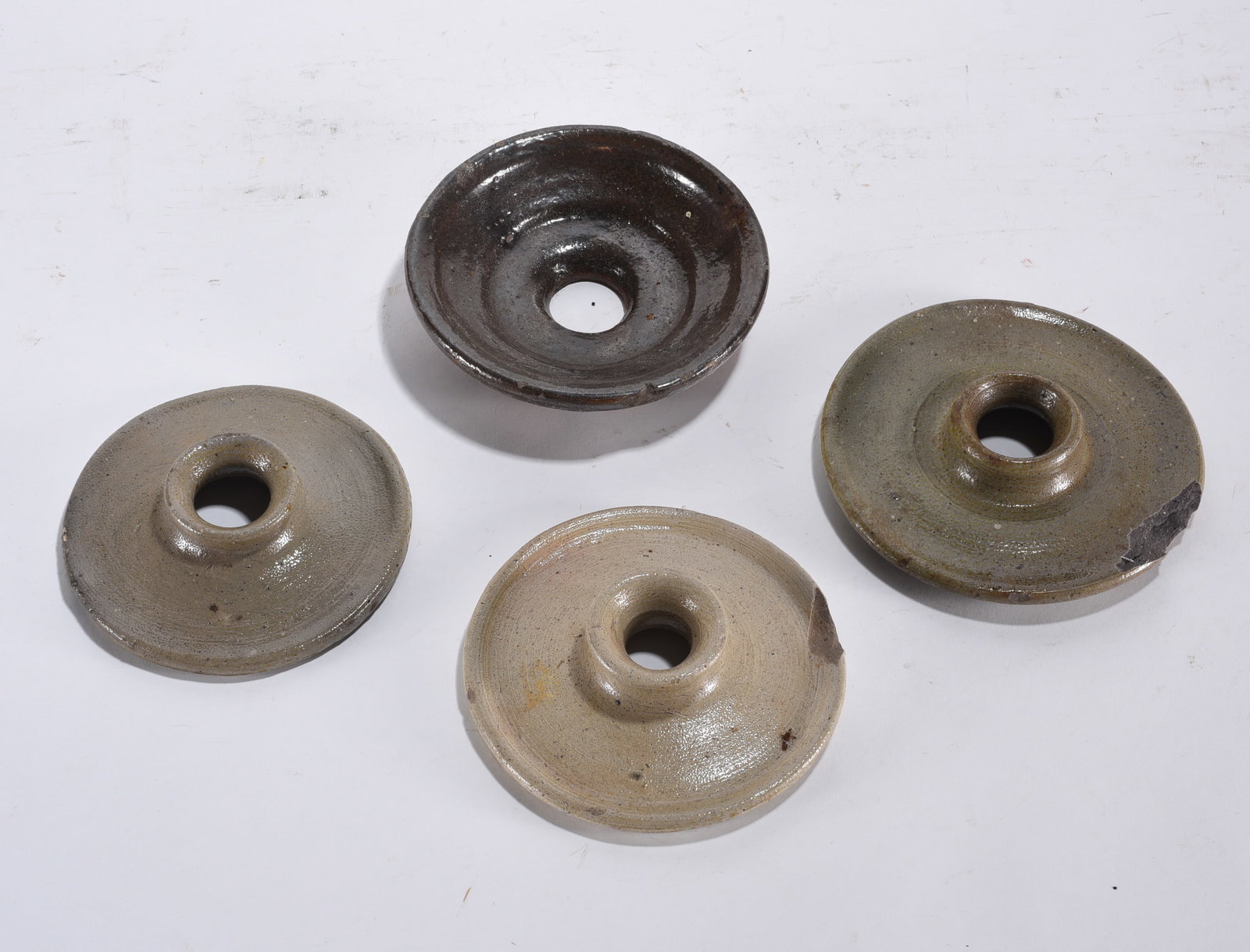 Salt Glaze Churn Lids ca. 1890: Salt Glaze Churn Lids ca. 1890
