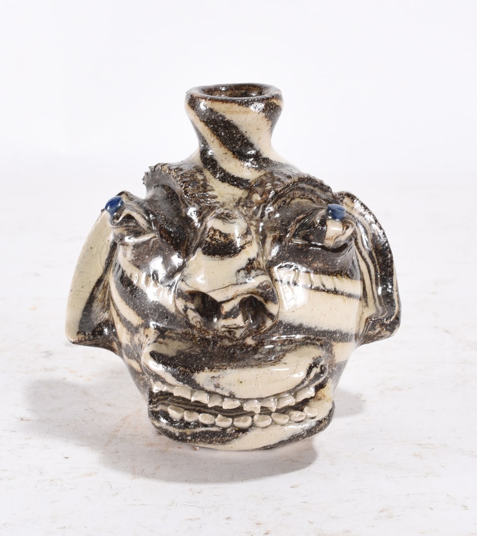 Steve Abee Miniature Swirl Face Jug: Steve Abee Miniature Swirl Face Jug