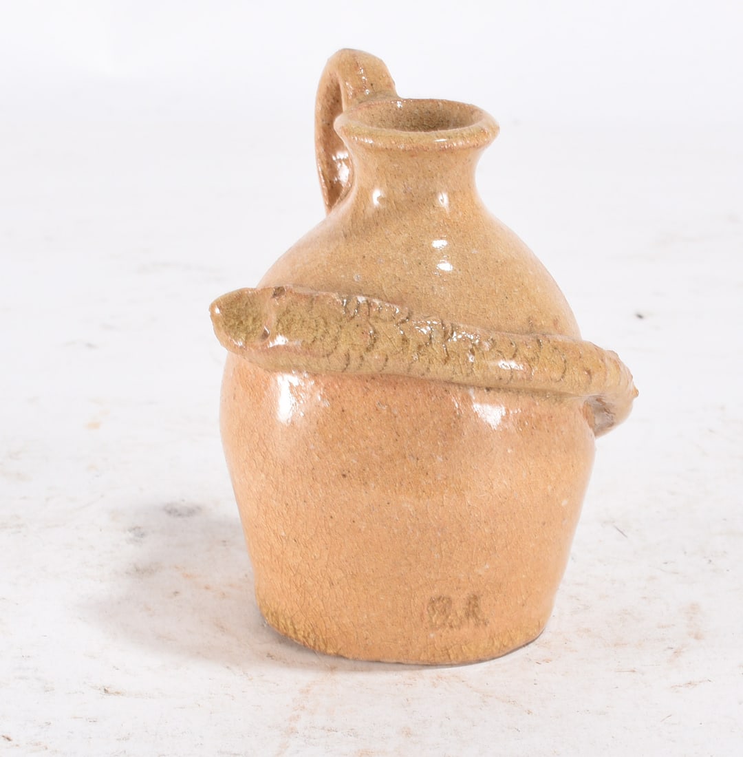 Don Craig Miniature Pottery Snake Jug: Don Craig Miniature Pottery Snake Jug