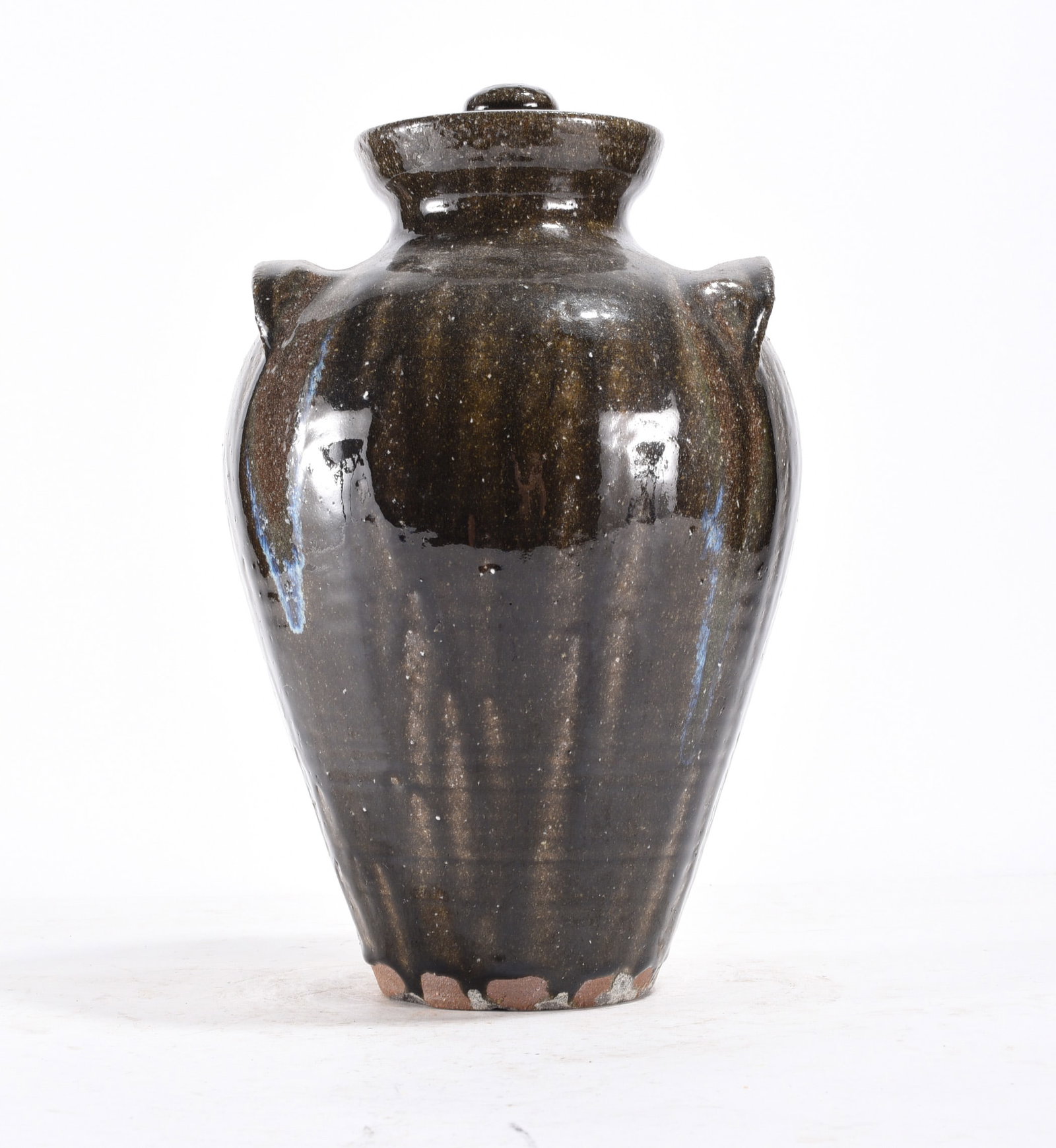AV Smith Large Alkaline Glaze Vase: AV Smith Large Alkaline Glaze Vase