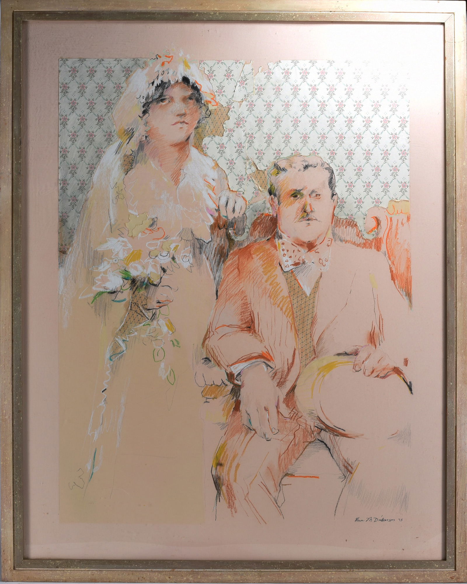 Mixed Media on Paper Framed: Mixed Media on Paper Framed