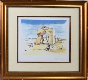 Salvador Dali Signed Lithograph Paranoic Village
