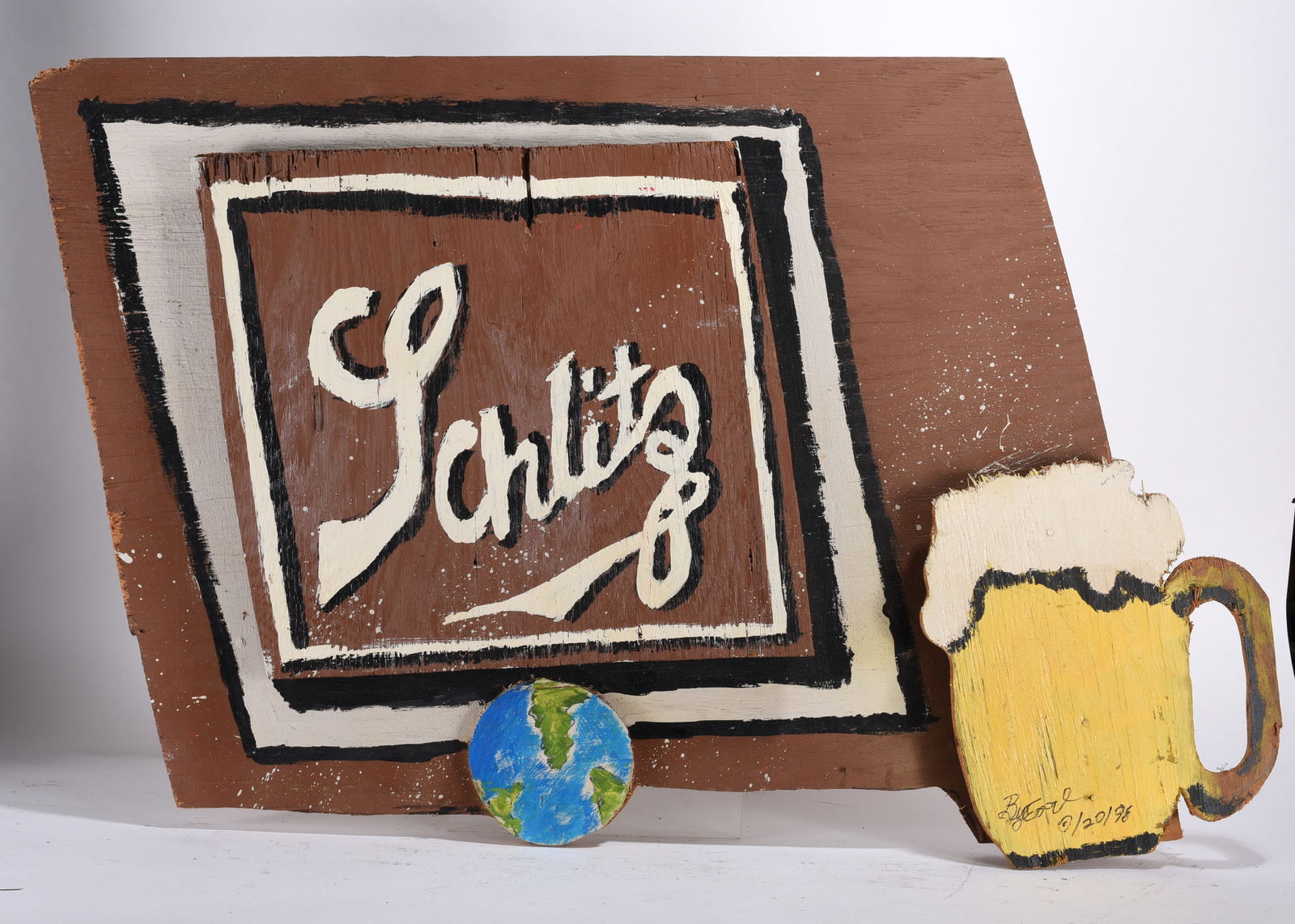Schlitz Folk Art Beer Sign Paint on Wood: Schlitz Folk Art Beer Sign Paint on Wood