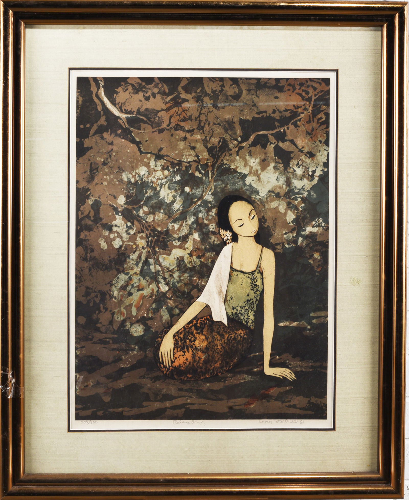 Lee Long Framed Pencil Signed Lithograph: Lee Long Framed Pencil Signed Lithograph