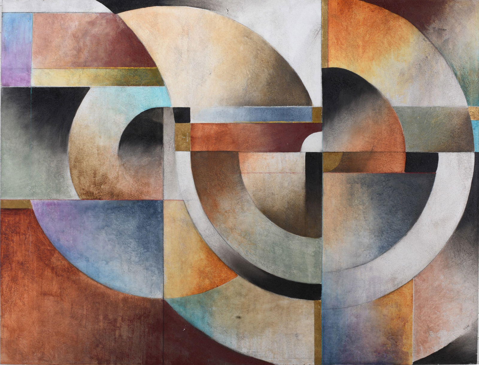 Mid Century Large Painting on Canvas: Mid Century Large Painting on Canvas