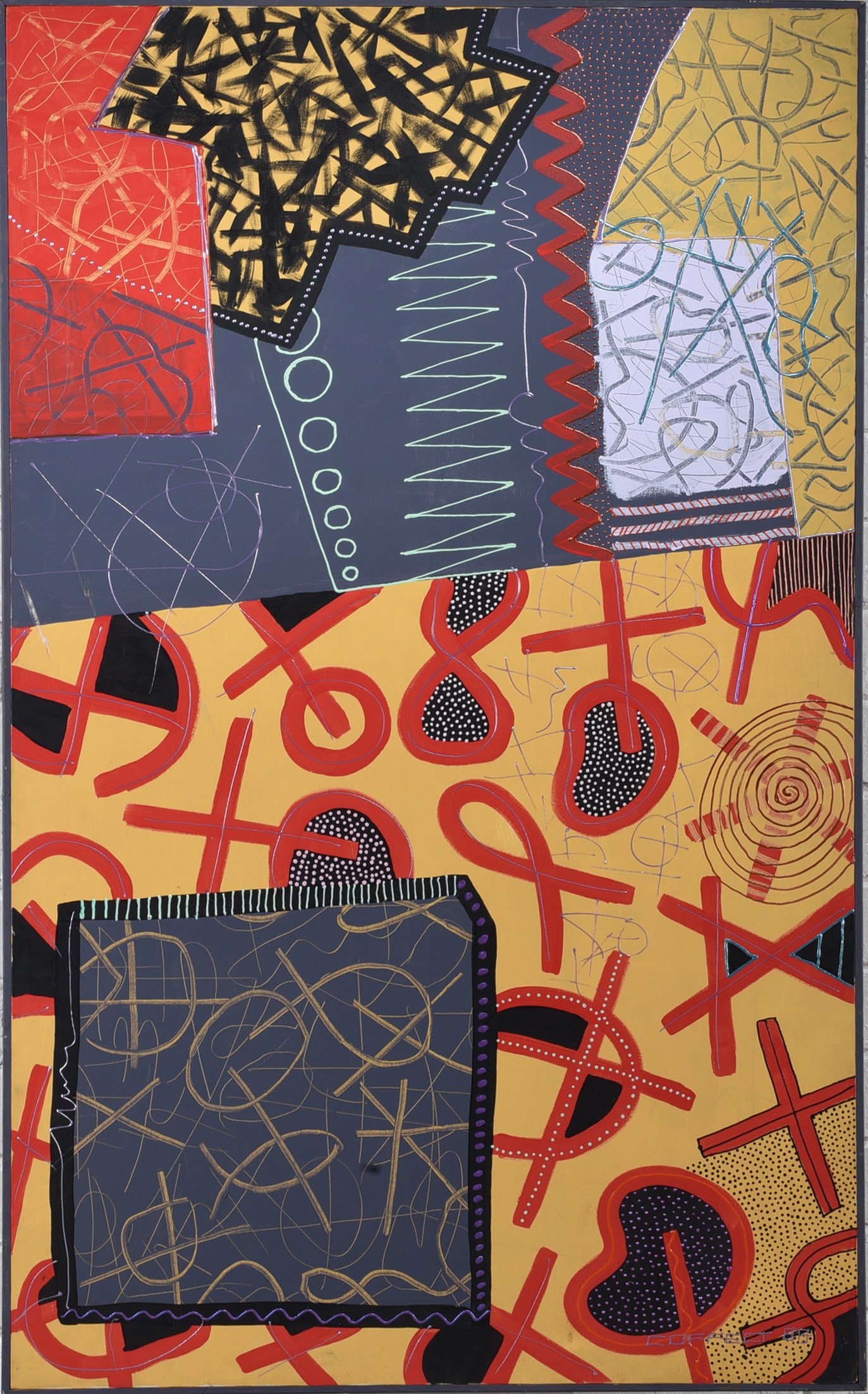 Mid Century Painting on Canvas: Mid Century Painting on Canvas