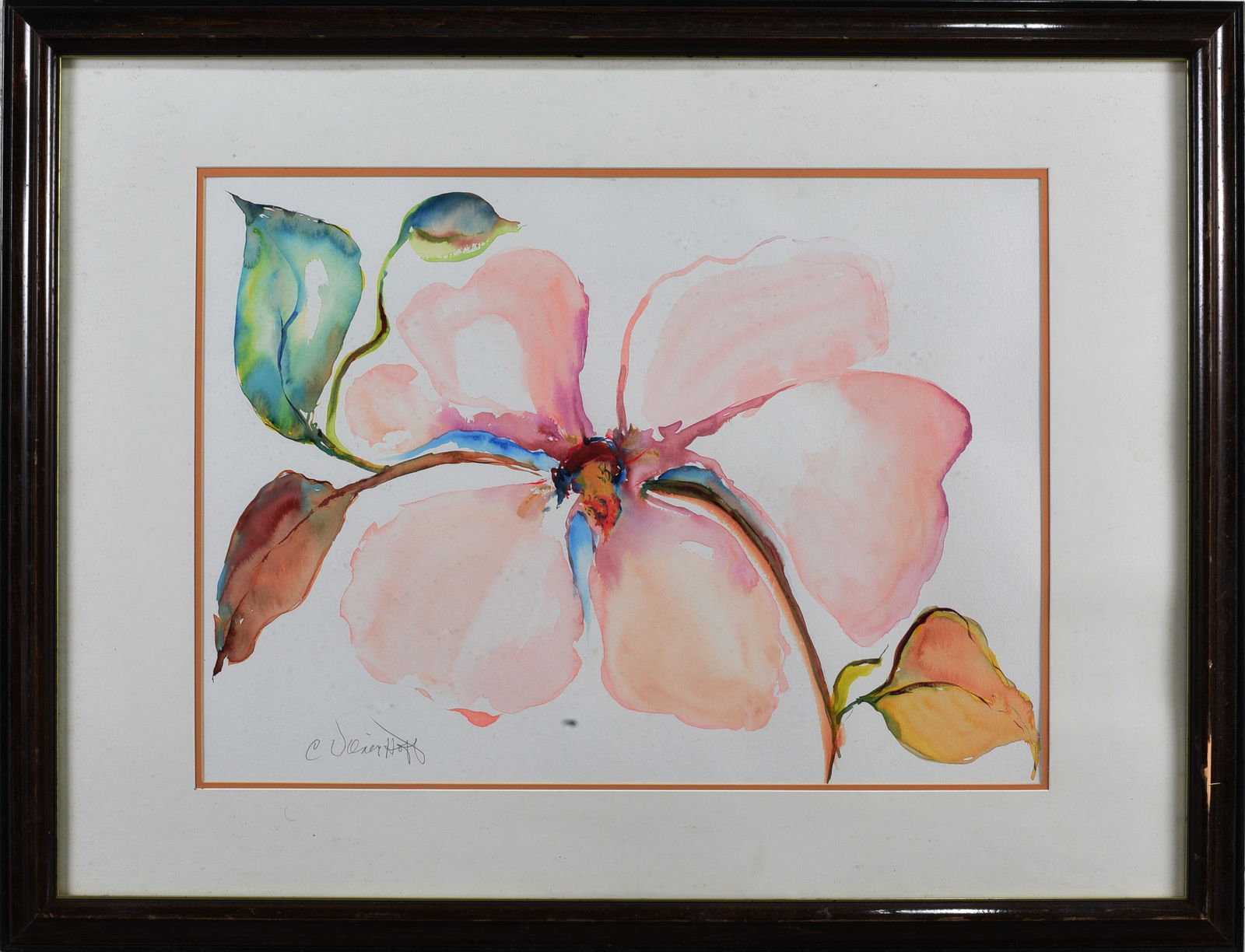Signed Water Color on Paper Framed: Signed Water Color on Paper Framed