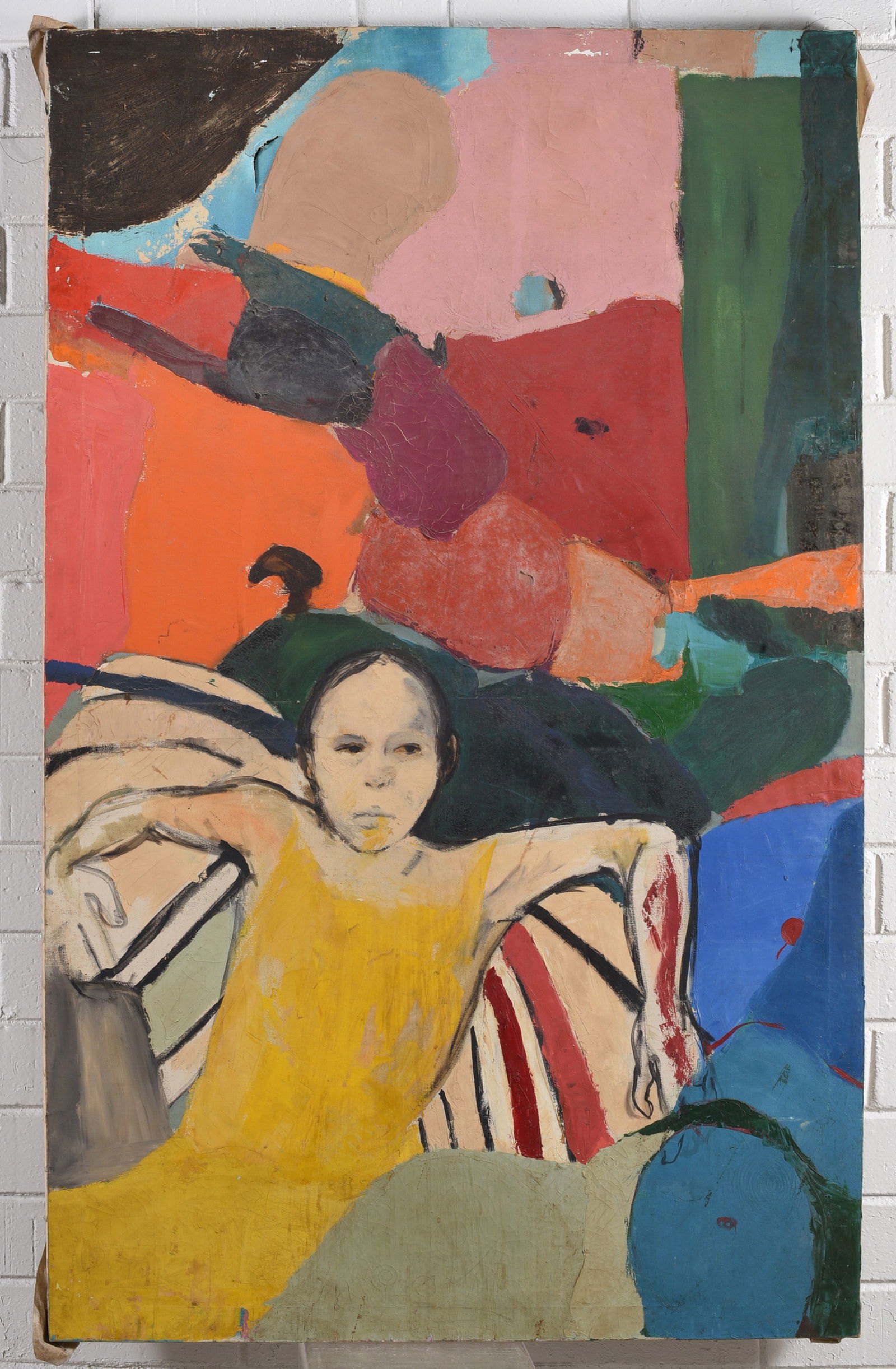 Mid Century Painting on Canvas: Mid Century Painting on Canvas