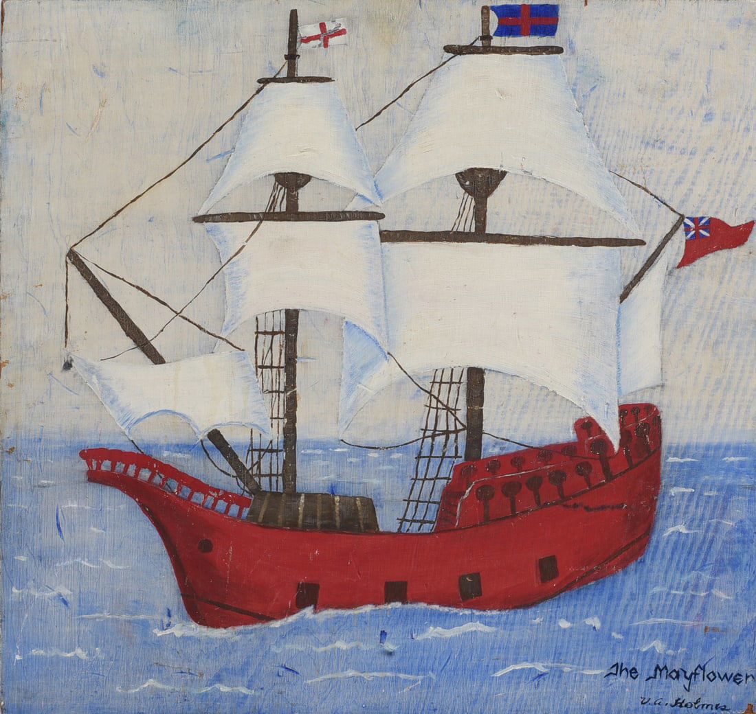 VA Holmes Painting of The Mayflower: VA Holmes Painting of The Mayflower