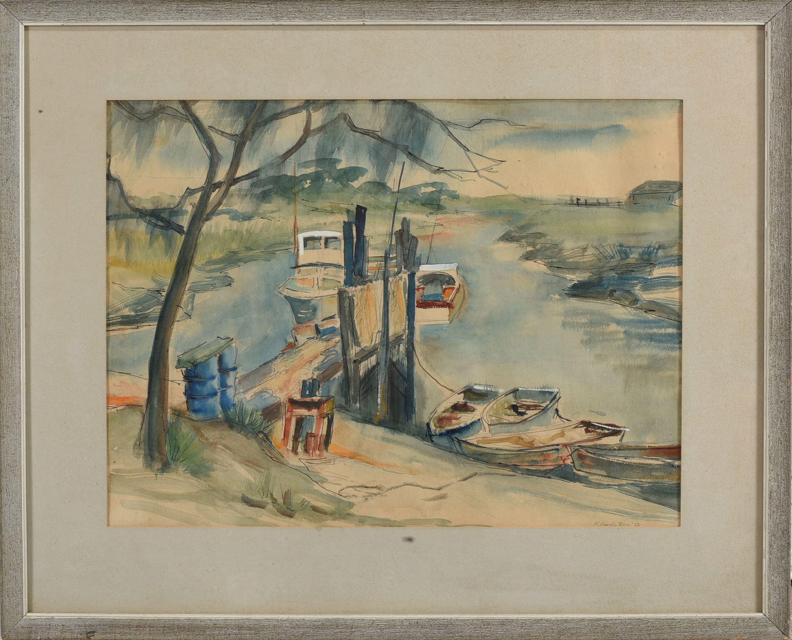 Signed Water Color on Paper Framed (1 of 1)