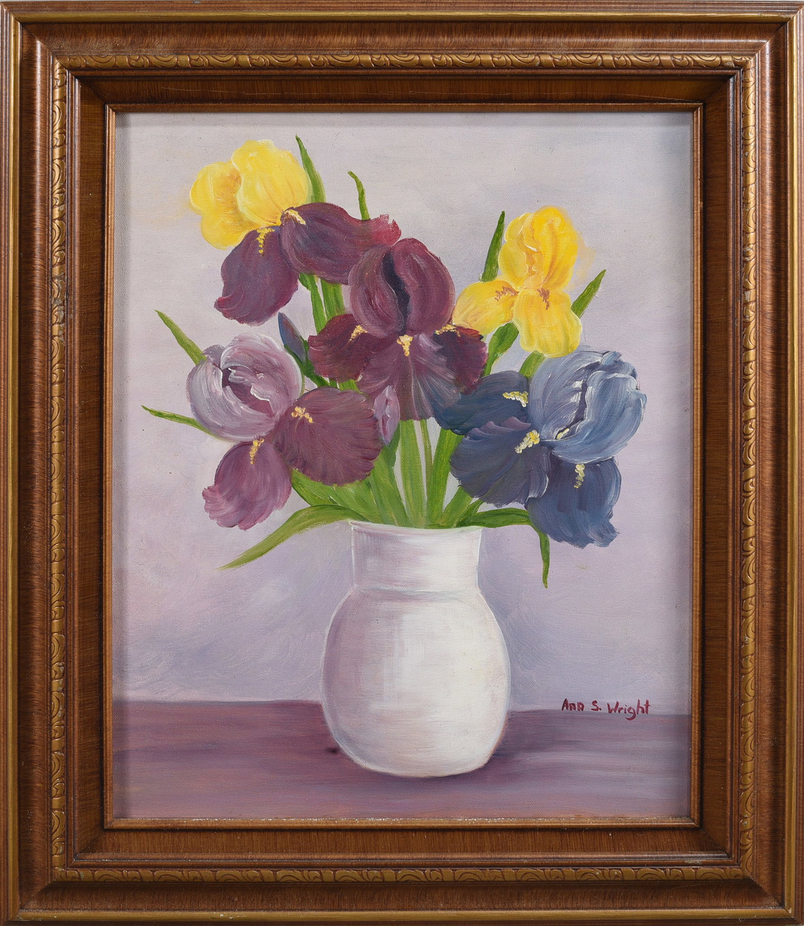 Ann S. Wright Painting on Canvas: Ann S. Wright Painting on Canvas