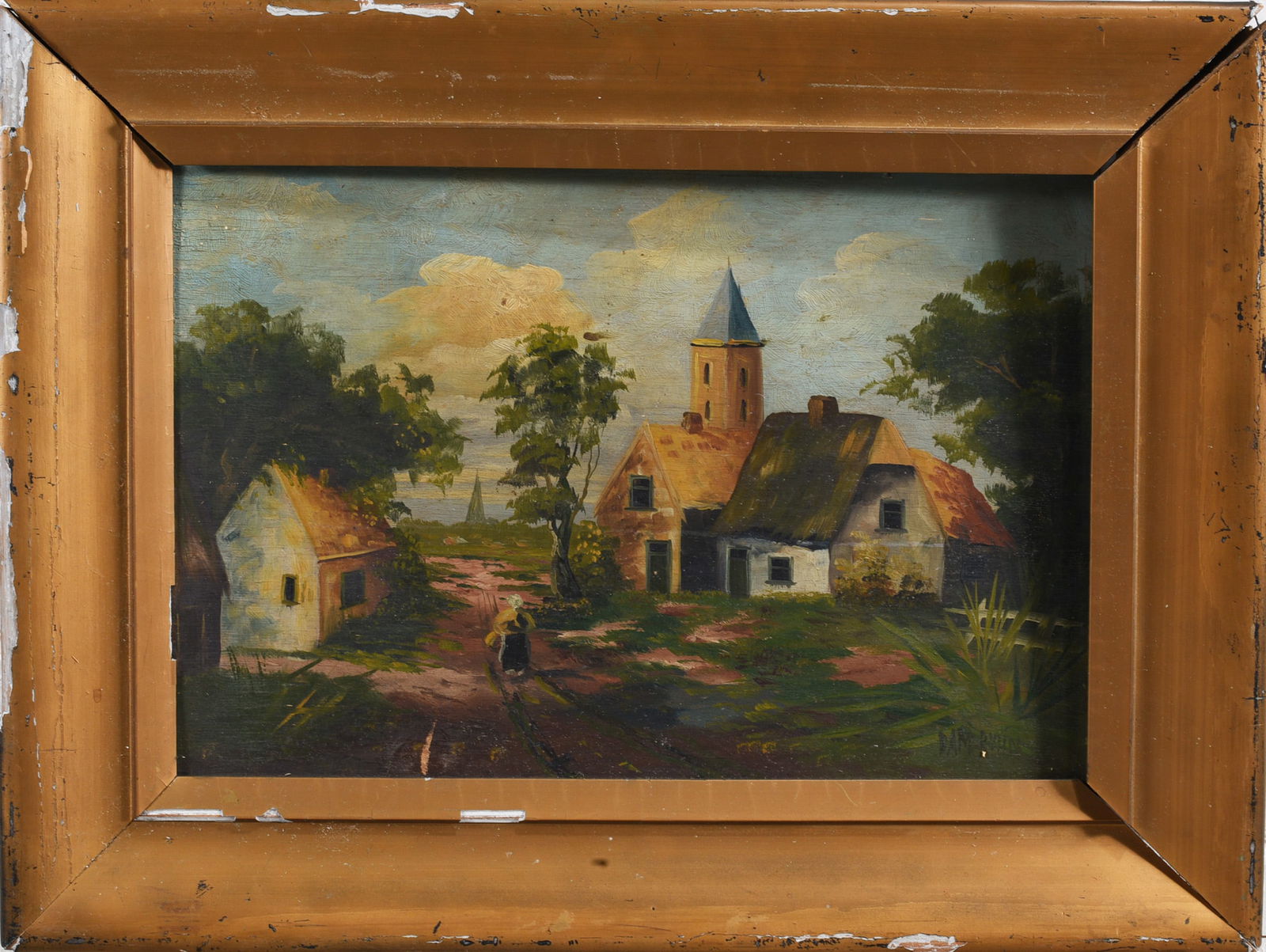 Painting on Wood Board ca. 1880: Painting on Wood Board ca. 1880