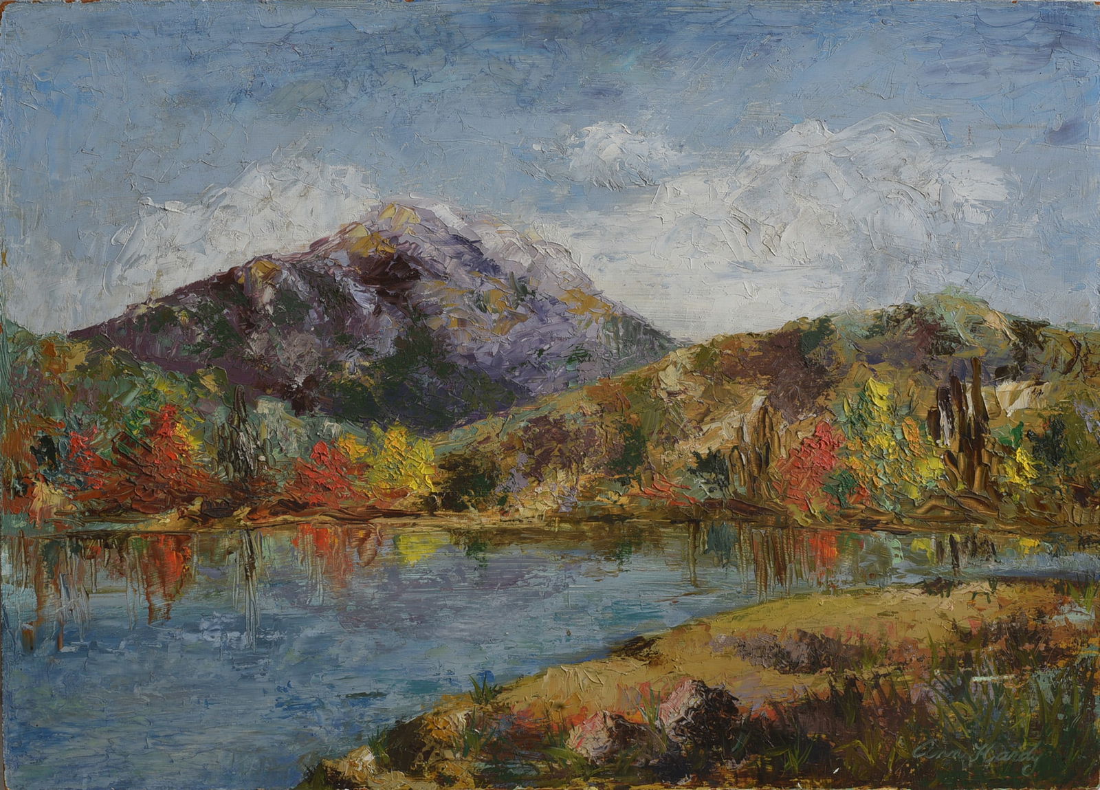 Abstract Painting w/ Great Buildup by Ann Hardy: Abstract Painting w/ Great Buildup by Ann Hardy