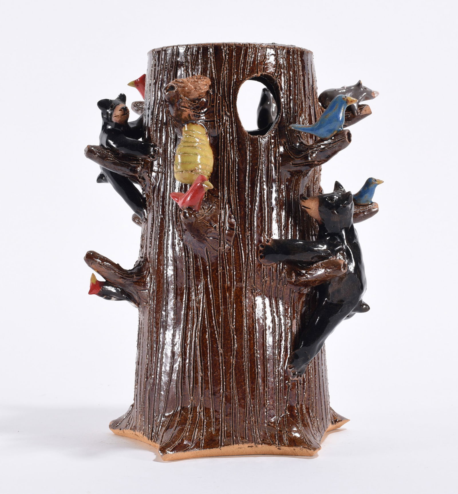 Marvin Bailey and Lynn Bailey Bear Tree: Marvin Bailey and Lynn Bailey Bear Tree Marvin Bailey and Lynn Bailey (American, South Carolina, contemporary) are Southern folk potters known for hand-built figural stoneware and face jug forms.