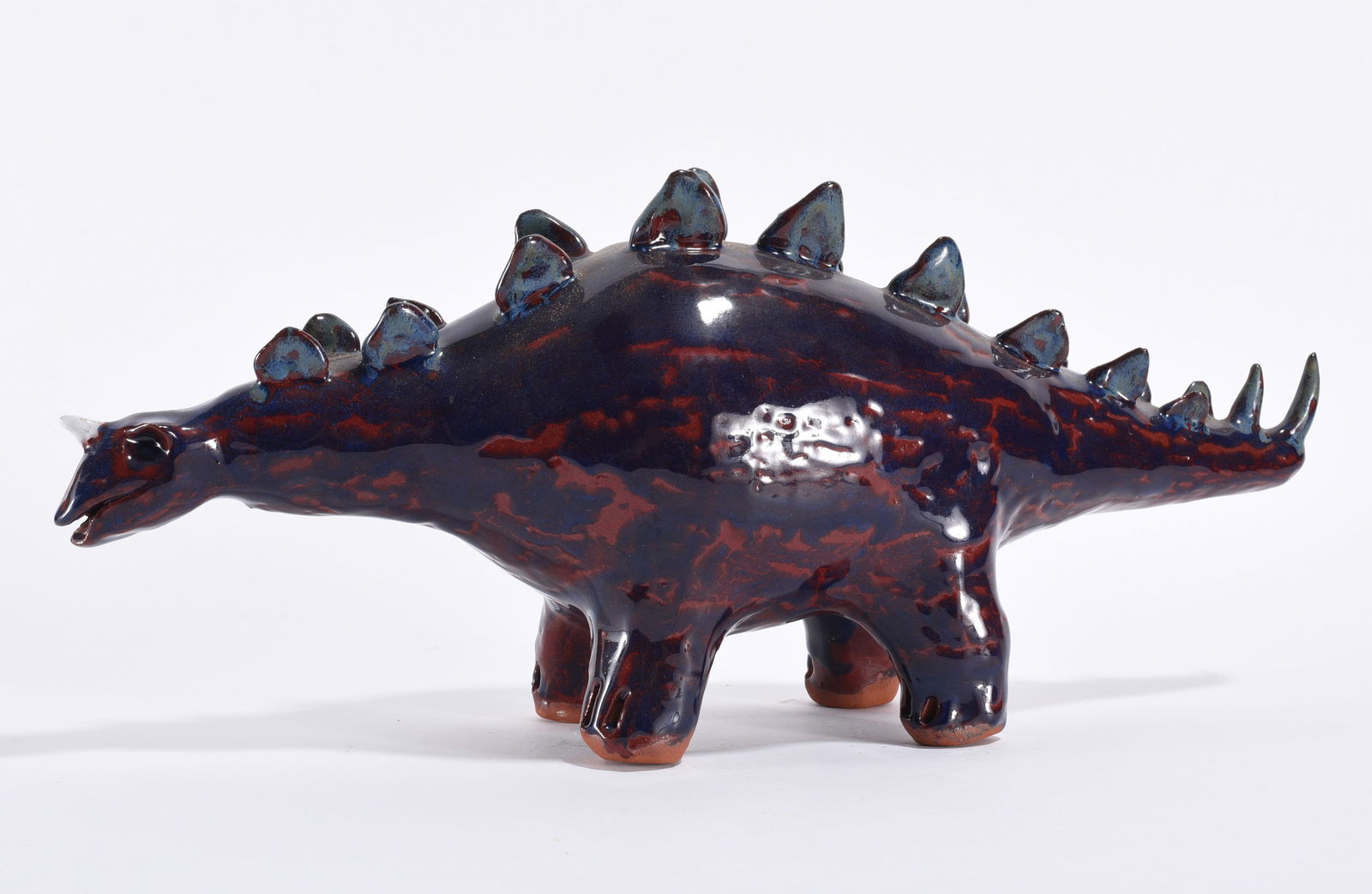 Marvin Bailey Pottery Figural Dinosaur: Marvin Bailey Pottery Figural Dinosaur Marvin Bailey (American, b. 1961, South Carolina) is a folk potter known for expressive face jugs and figural stoneware in the Southern tradition.