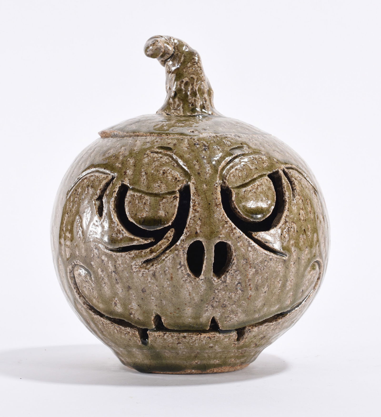 Hal Dedmond Folk Pottery Jackolantern: Hal Dedmond Folk Pottery Jackolantern Hal Dedmond (American, North Carolina, contemporary) is a Catawba Valley folk potter known for face jugs and traditional alkaline-glazed stoneware.