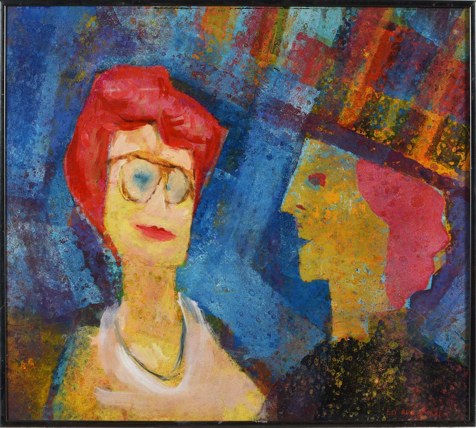 Ed Shewmake Mid Century Oil Painting: Ed Shewmake Mid Century Oil Painting Ed Shewmake (American, 1907–1986) was a Southern artist known for mid-century paintings and mixed-media works with surreal and visionary qualities.