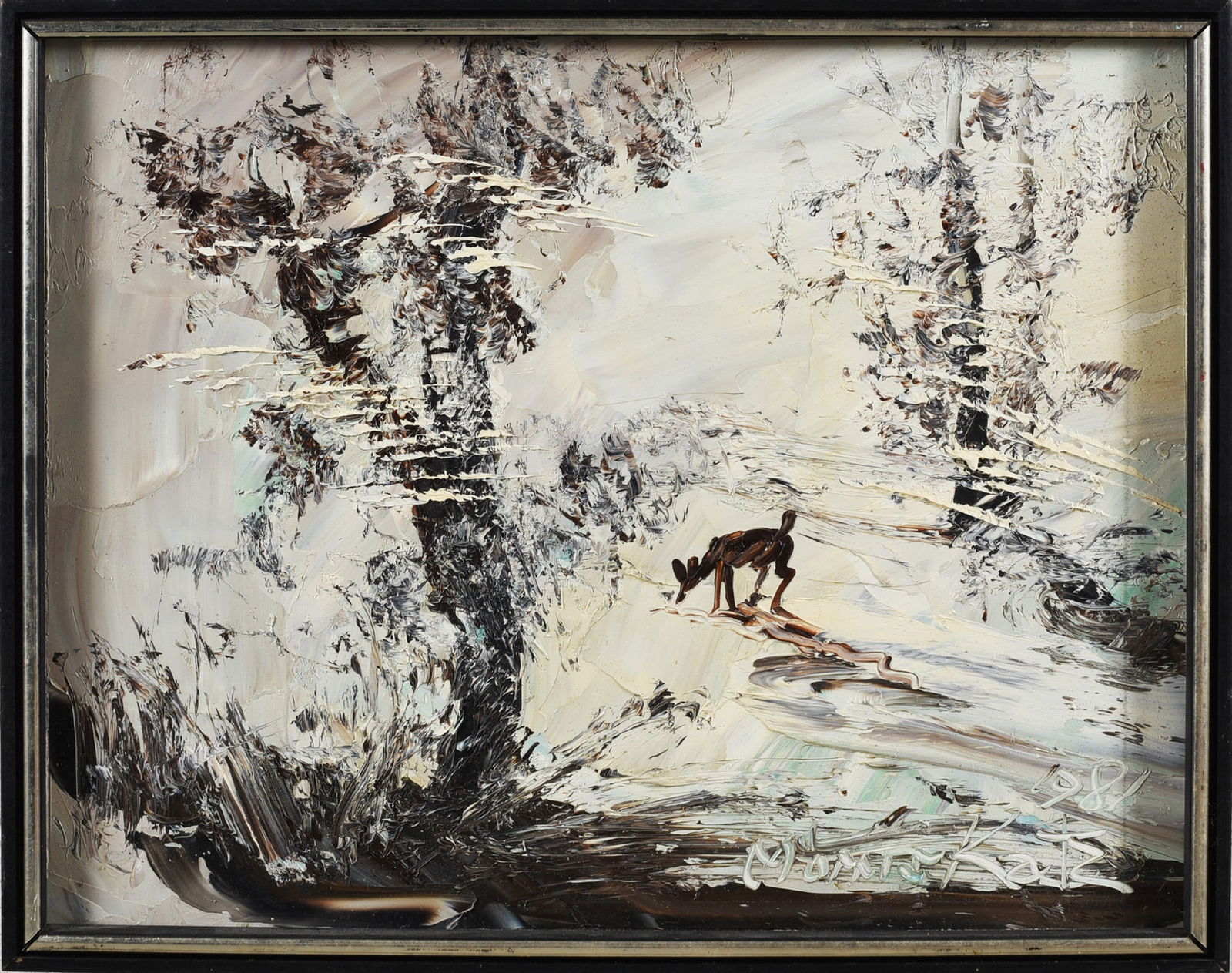 Morris Katz Oil Painting: Morris Katz Oil Painting Morris Katz (American, 1932–2010, New York) was a painter known for quick palette-knife cityscapes and still lifes.