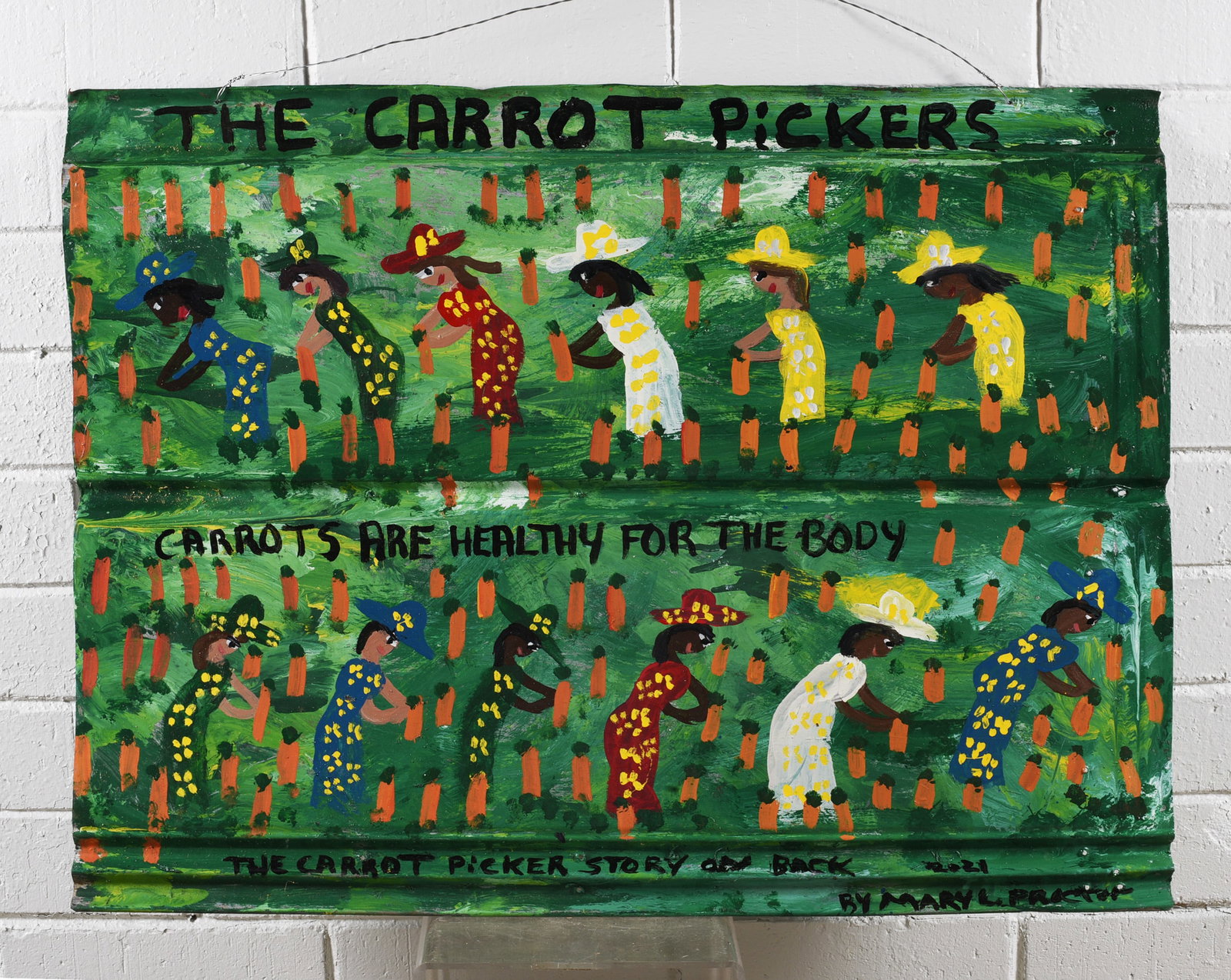 Mary Proctor Painting on Tin: Mary Proctor Painting on Tin Mary L. Proctor (American, b. 1960, Lloyd, Florida) is a self-taught artist known for visionary paintings, collage, and assemblage rooted in personal testimony and faith.