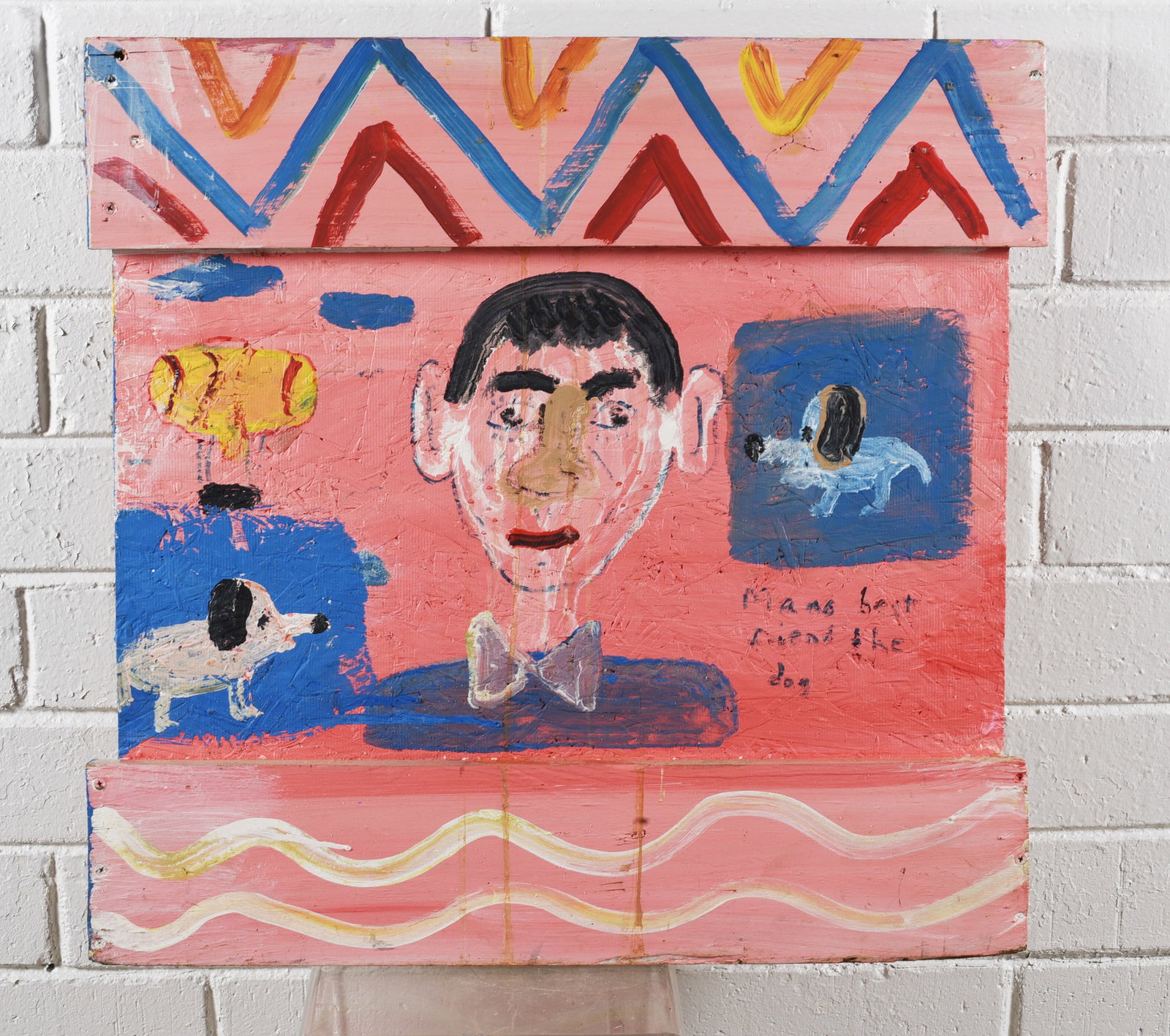 Robyn Beverland "The Beaver" Folk Art Painting: Robyn Beverland "The Beaver" Folk Art Painting Robyn Beverland, known as 'The Beaver,' (American, 1957–1998, Oldsmar, Florida) was an outsider artist known for paintings on wood, cardboard, and plyw