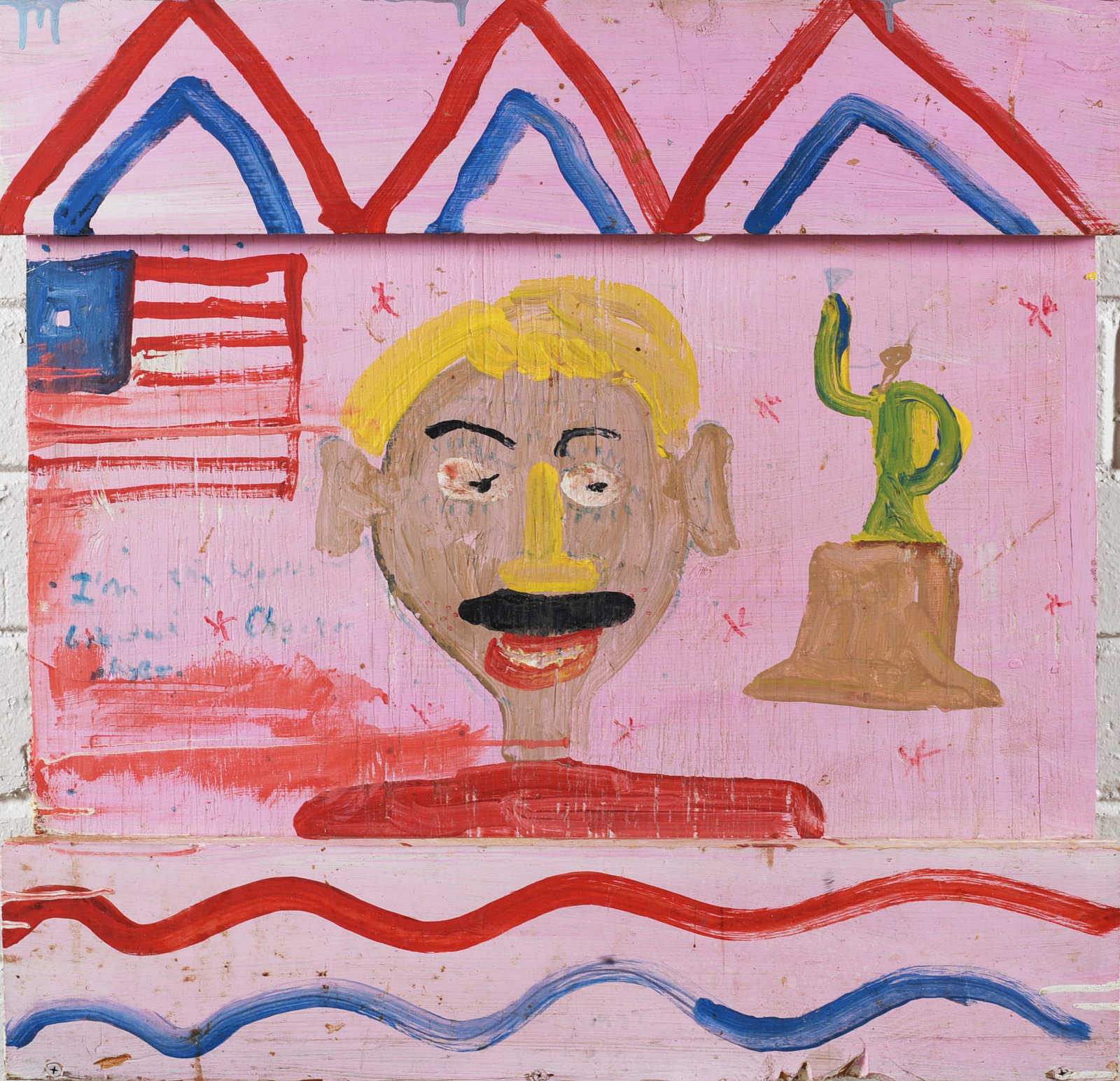 Robyn Beverland "The Beaver" Folk Art Painting: Robyn Beverland "The Beaver" Folk Art Painting Robyn Beverland, known as 'The Beaver,' (American, 1957–1998, Oldsmar, Florida) was an outsider artist known for paintings on wood, cardboard, and plyw