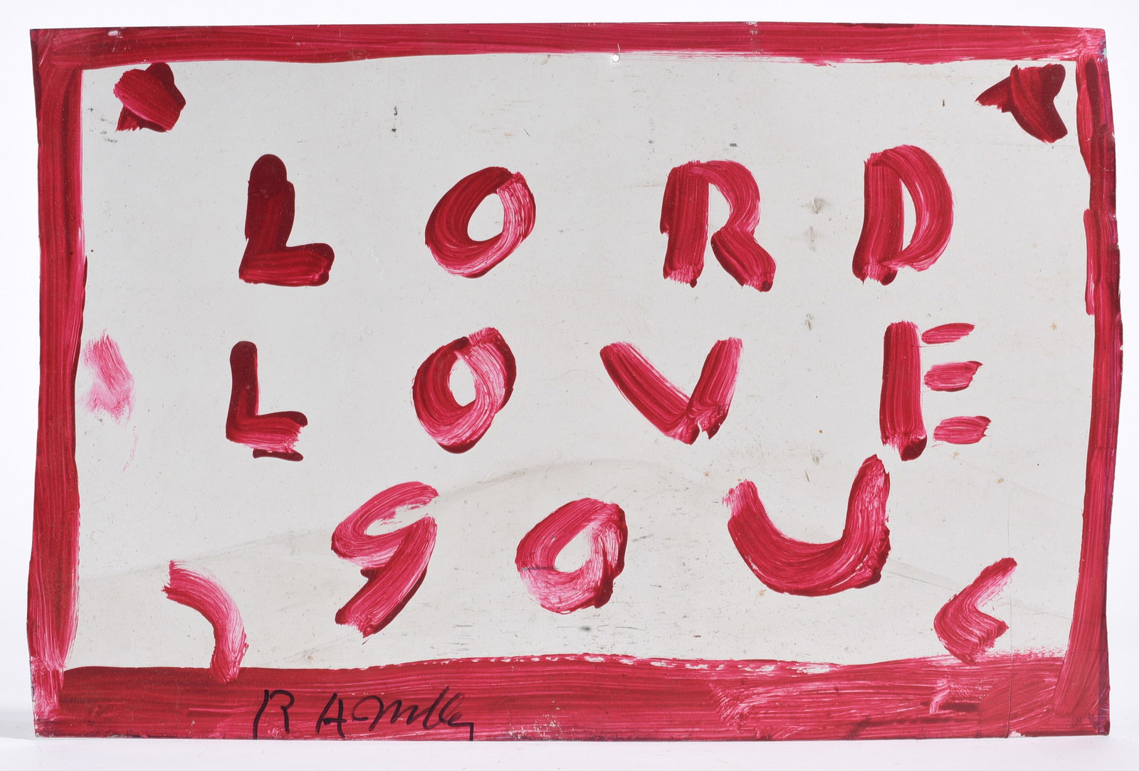 RA Miller Paint on Roof Tin: RA Miller Paint on Roof Tin R. A. Miller (American, 1912–2006, Georgia) was a self-taught folk artist known for whirligigs, metal cutouts, paintings, and yard art.