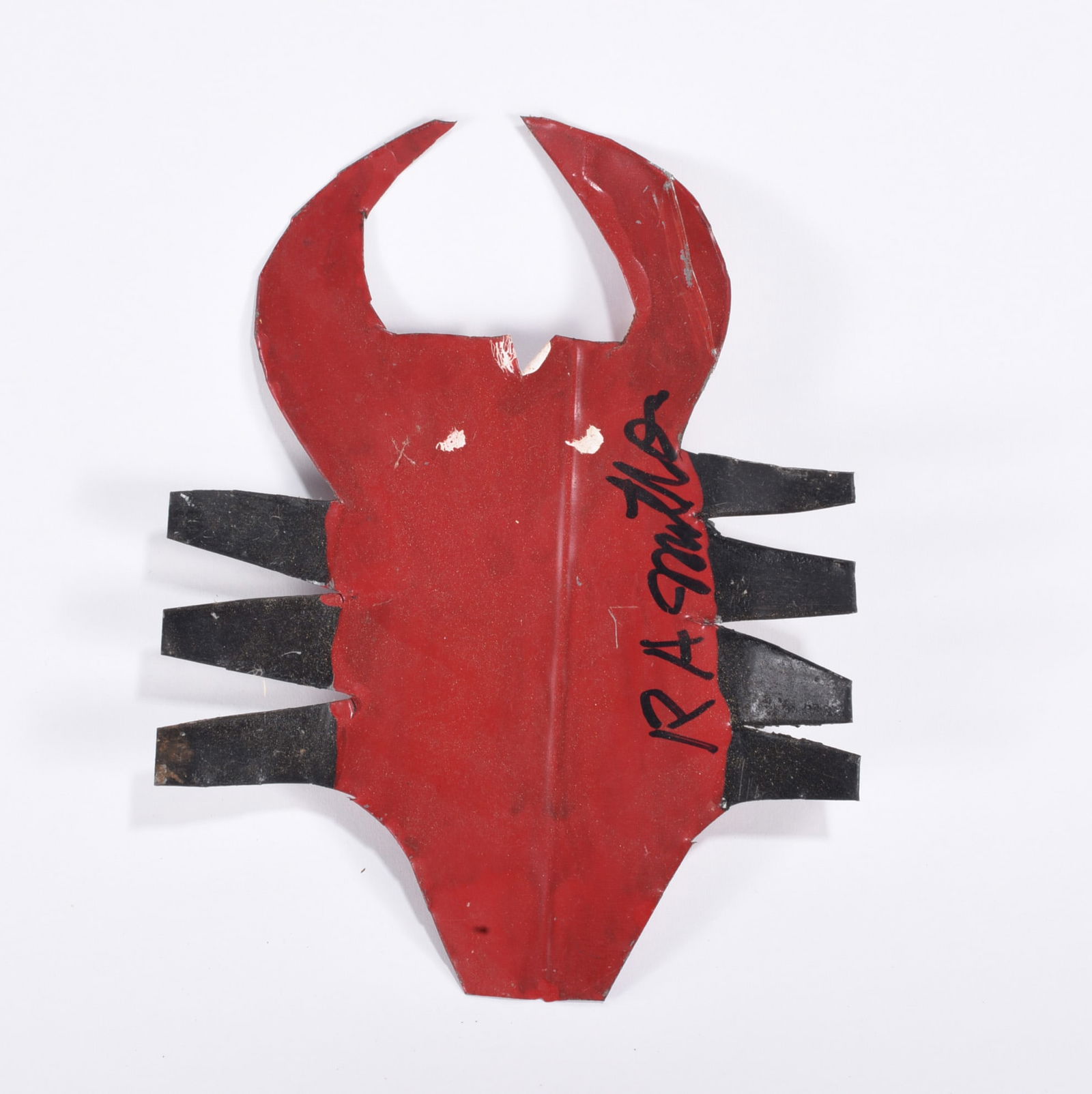 RA Miller Cut Out Tin Crab: RA Miller Cut Out Tin Crab R. A. Miller (American, 1912–2006, Georgia) was a self-taught folk artist known for whirligigs, metal cutouts, paintings, and yard art.