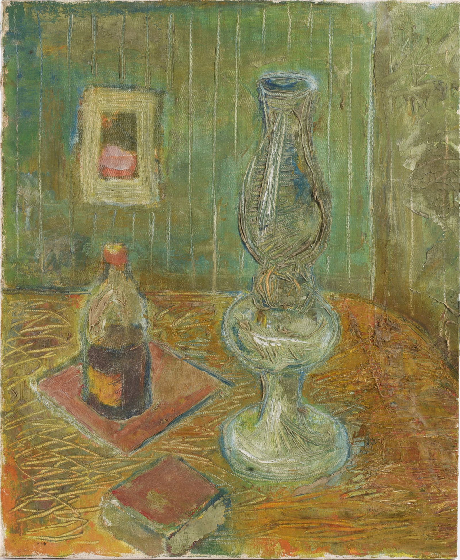 Ed Shewmake Mid Century Oil Painting on Canvas: Ed Shewmake Mid Century Oil Painting on Canvas Ed Shewmake (American, 1907–1986) was a Southern artist known for mid-century paintings and mixed-media works with surreal and visionary qualities.