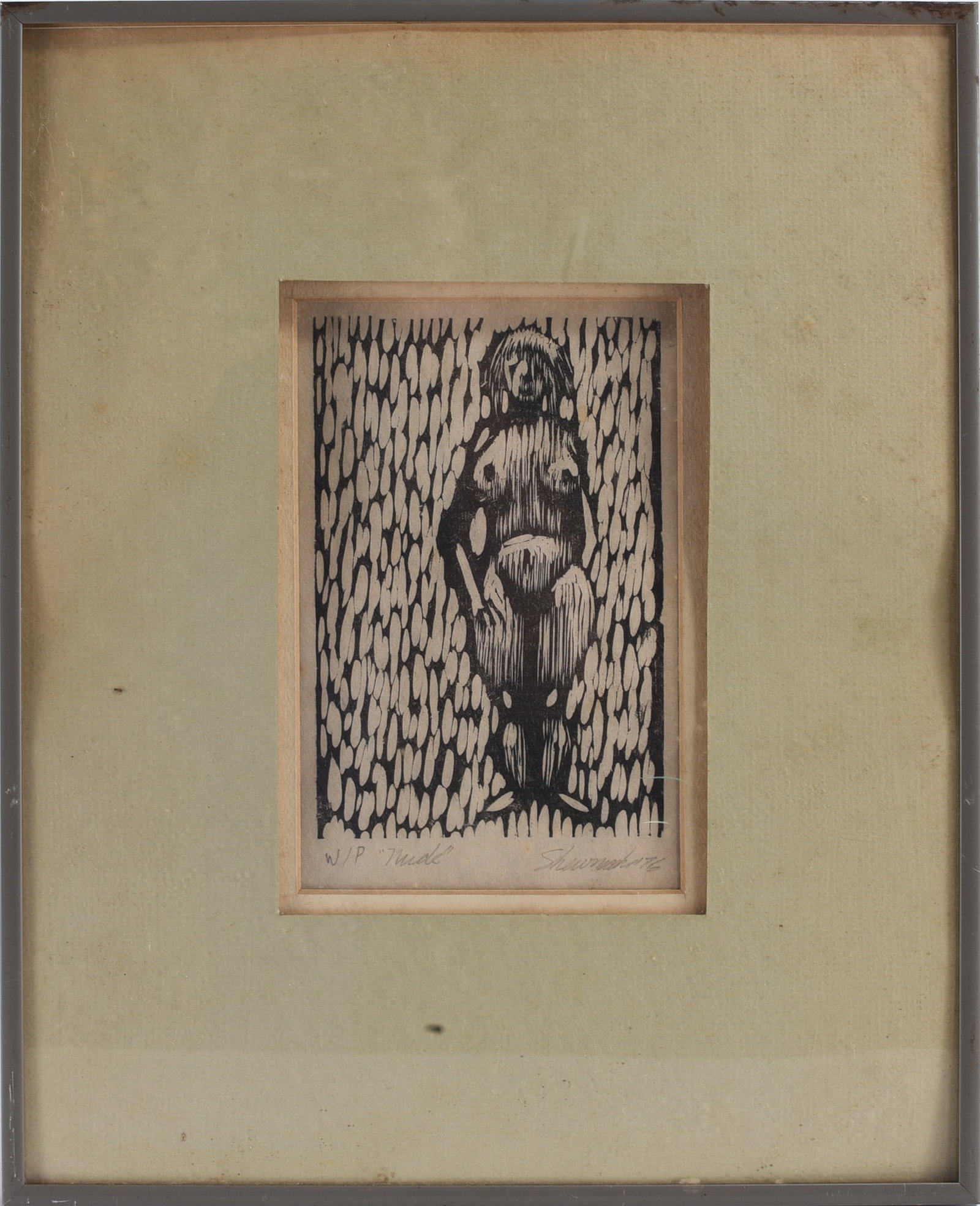 Ed Shewmake Mid Century Mixed Media on Paper: Ed Shewmake Mid Century Mixed Media on Paper Ed Shewmake (American, 1907–1986) was a Southern artist known for mid-century paintings and mixed-media works with surreal and visionary qualities.