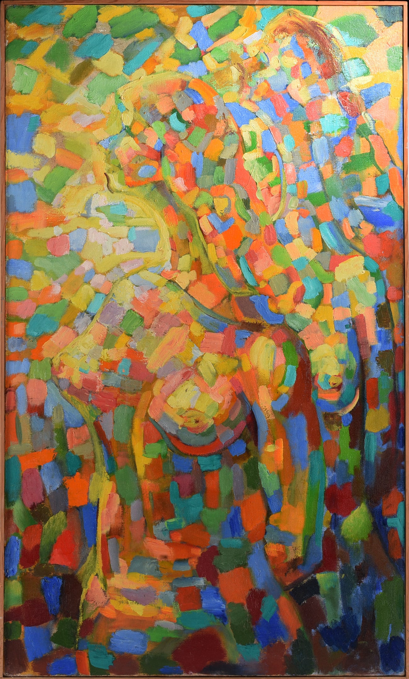 Ed Shewmake Mid Century Oil Painting on Canvas: Ed Shewmake Mid Century Oil Painting on Canvas Ed Shewmake (American, 1907–1986) was a Southern artist known for mid-century paintings and mixed-media works with surreal and visionary qualities.