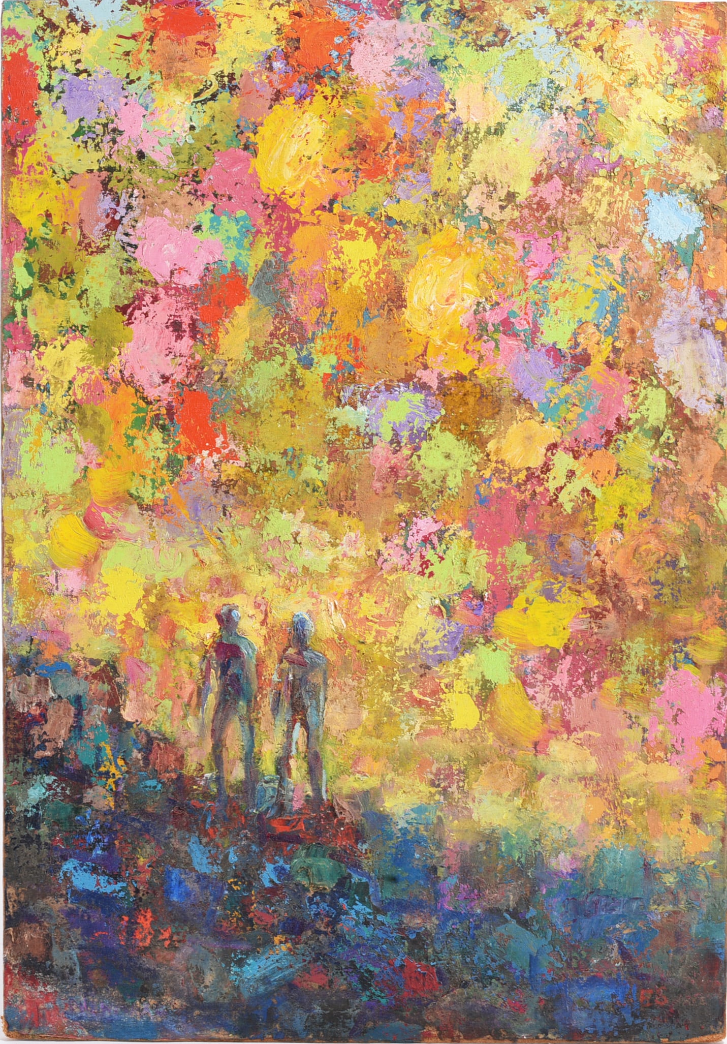 Ed Shewmake Mid Century Oil Painting on Canvas: Ed Shewmake Mid Century Oil Painting on Canvas Ed Shewmake (American, 1907–1986) was a Southern artist known for mid-century paintings and mixed-media works with surreal and visionary qualities.