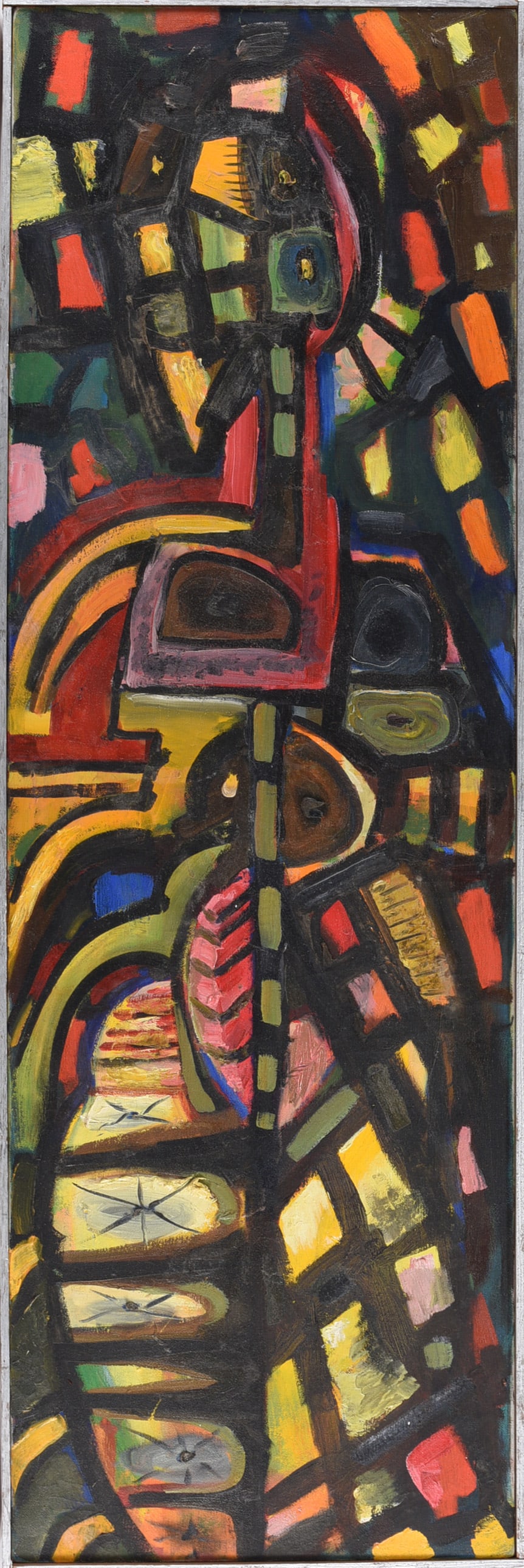 Ed Shewmake Mid Century Oil Painting on Canvas: Ed Shewmake Mid Century Oil Painting on Canvas Ed Shewmake (American, 1907–1986) was a Southern artist known for mid-century paintings and mixed-media works with surreal and visionary qualities.