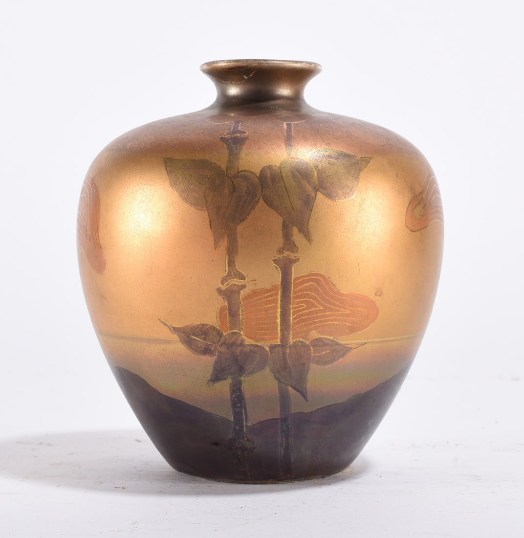 Art Pottery Vase with Landscape and Floral Decoration (1 of 4)