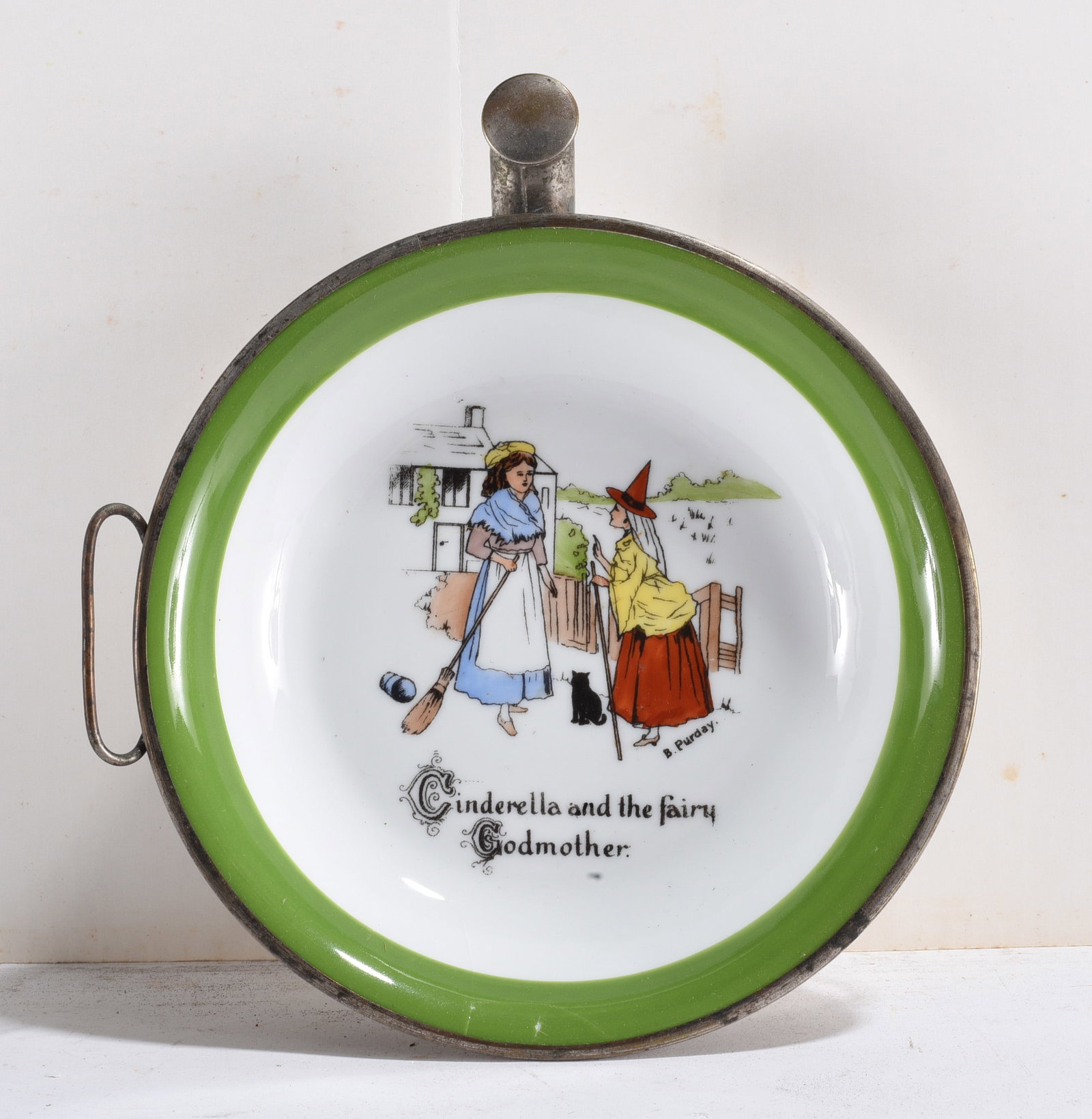 Cinderella Child’s Plate: Plate featuring Cinderella and fairy godmother scene.